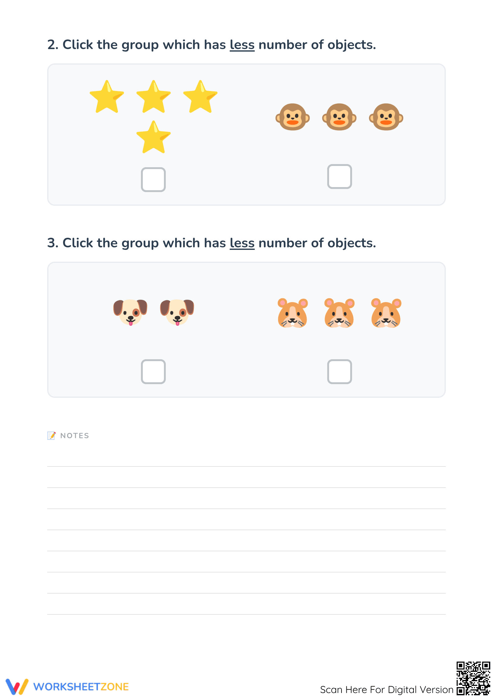Grade 1 Comparing Objects — Printable No-Prep Worksheet - Page 2
