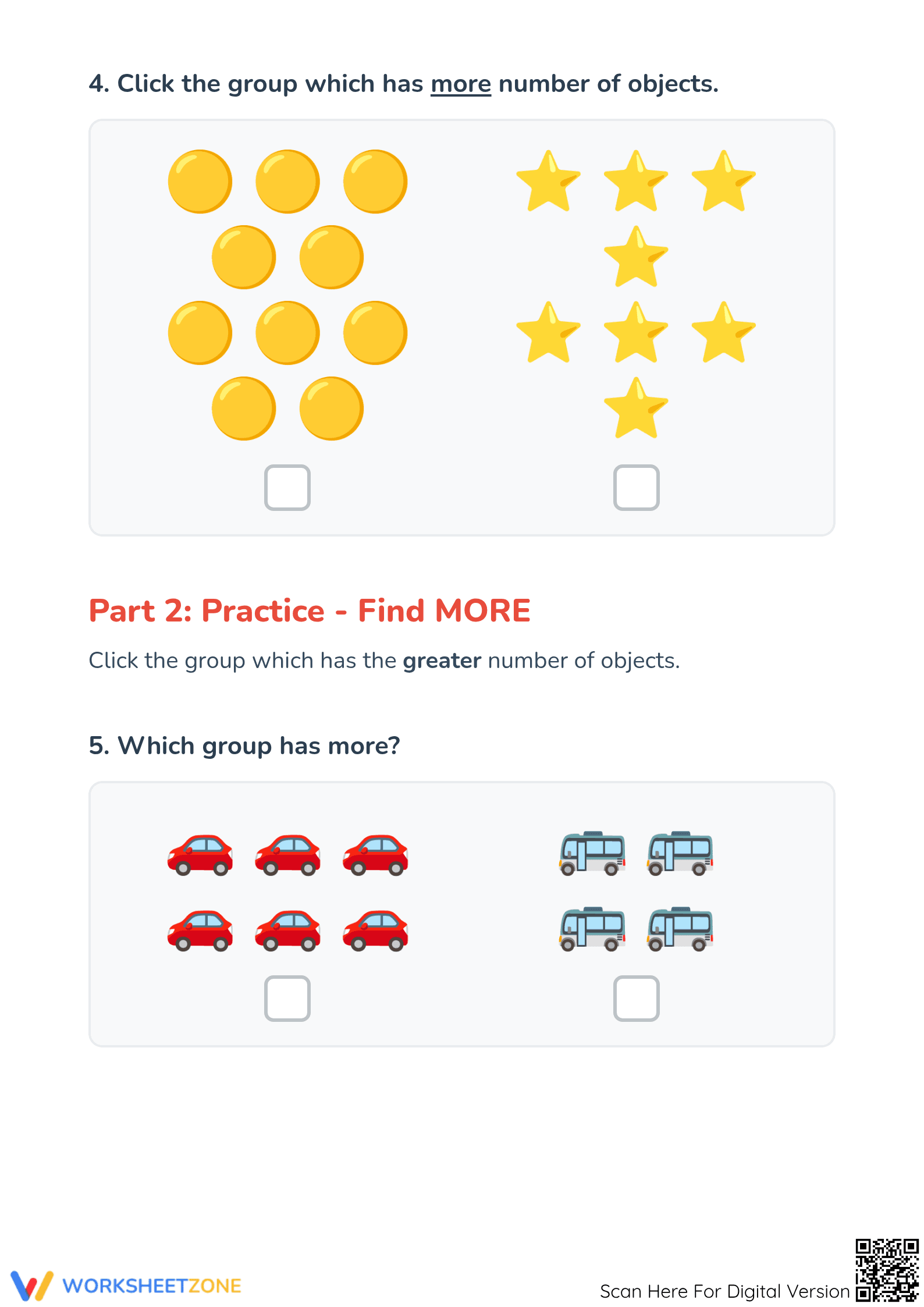 Grade 1 Comparing Objects — Printable No-Prep Worksheet - Page 3