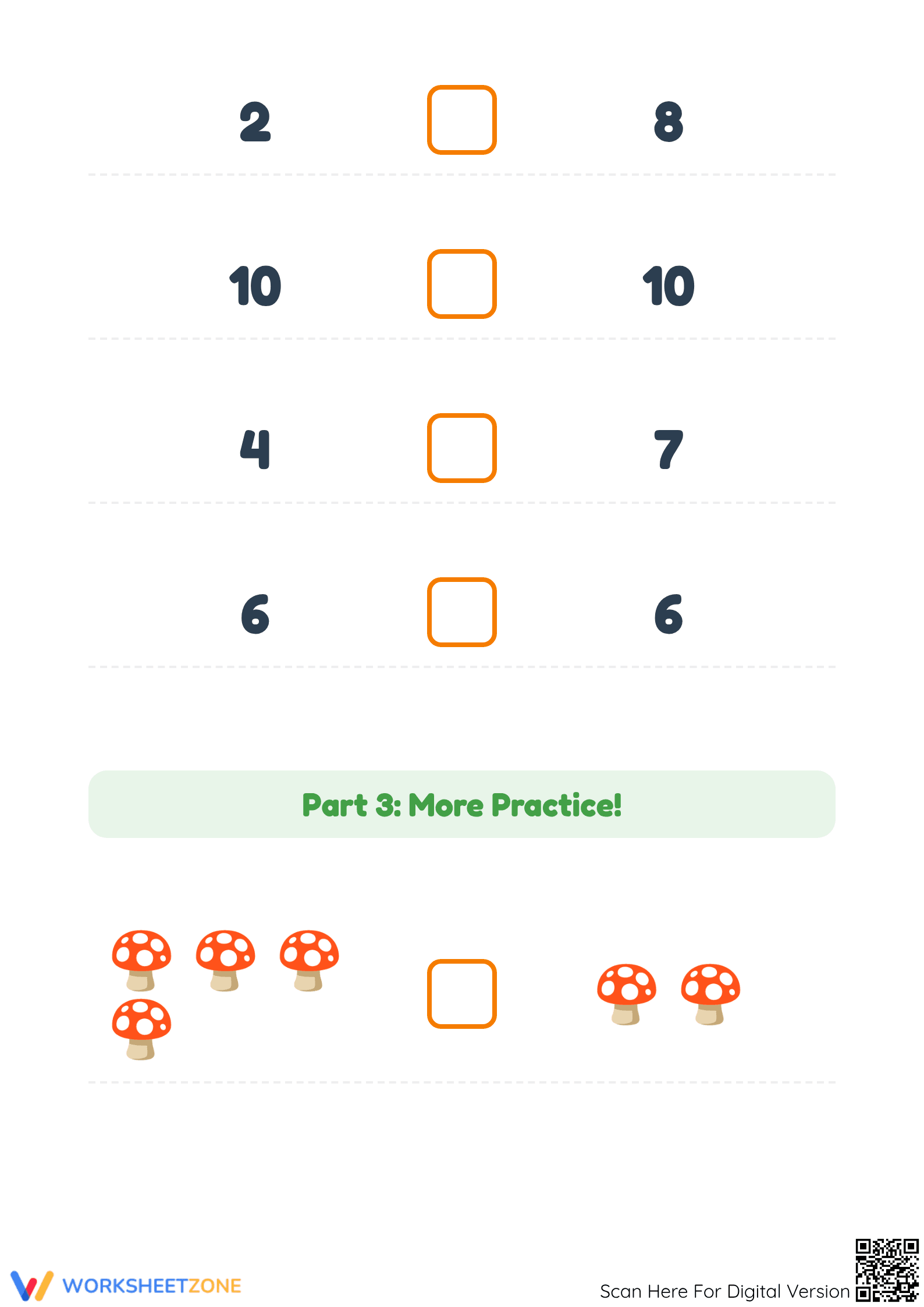 Printable Comparing Quantities Worksheet | Grade K-1 Math - Page 3