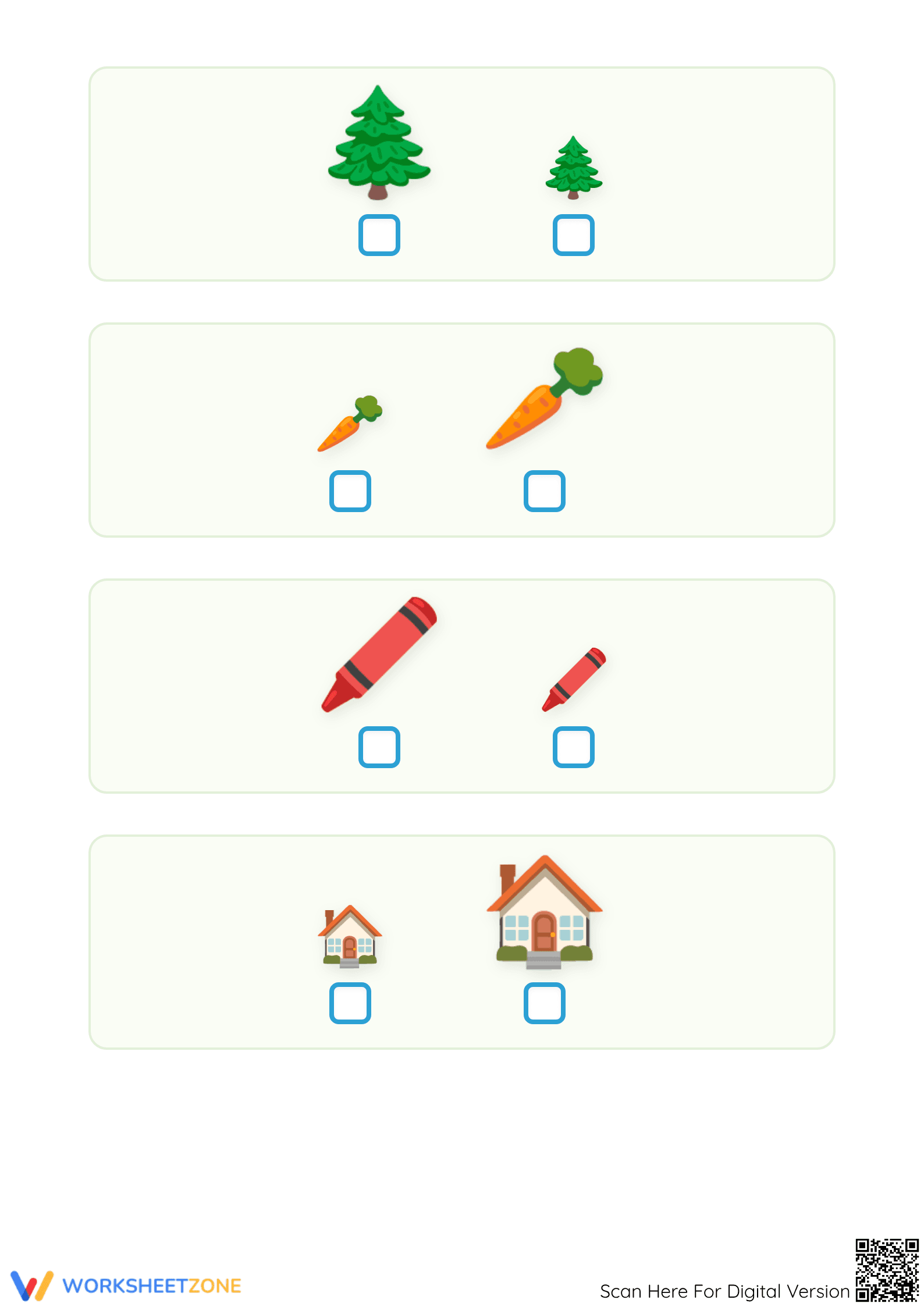 Printable Long vs Short Comparison Worksheet | Kindergarten - Page 2