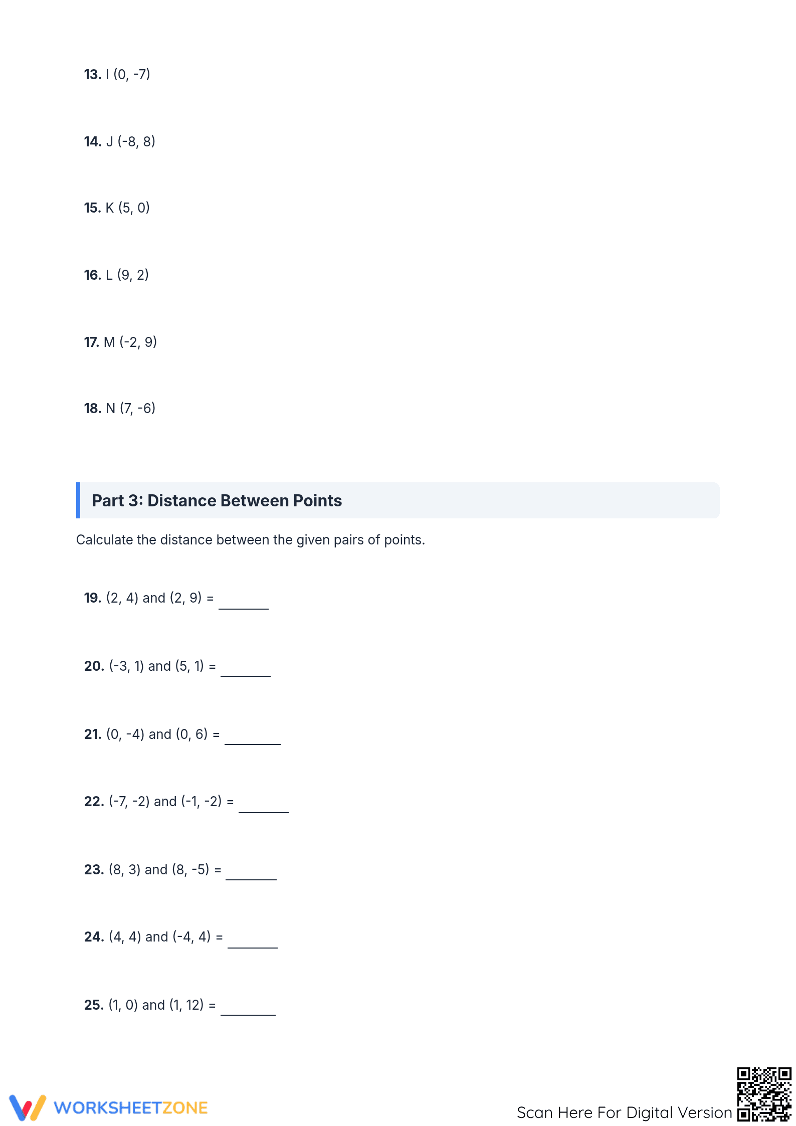 Grade 7 Coordinate Plane Practice — Printable Math Worksheet - Page 3