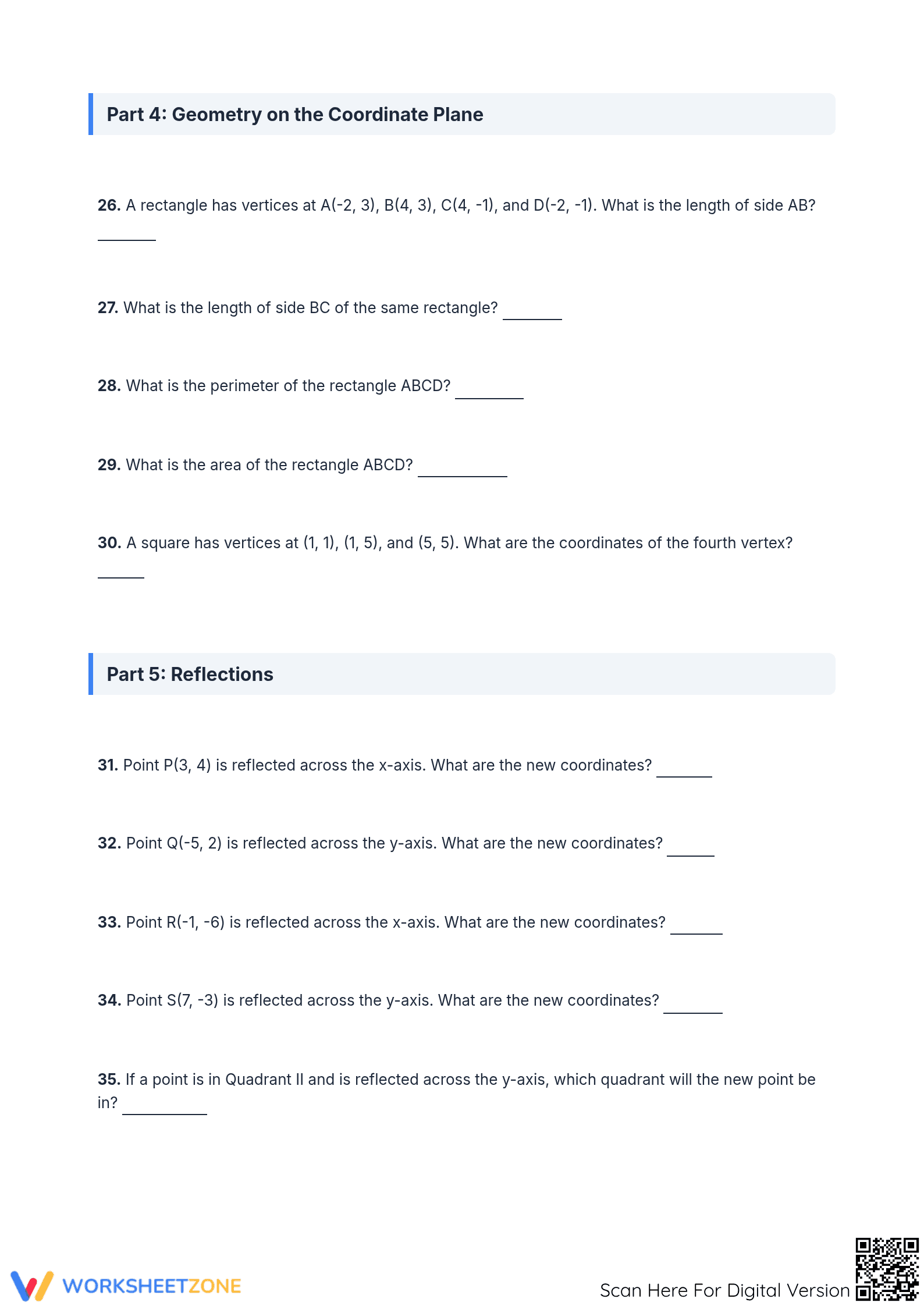 Grade 7 Coordinate Plane Practice — Printable Math Worksheet - Page 4