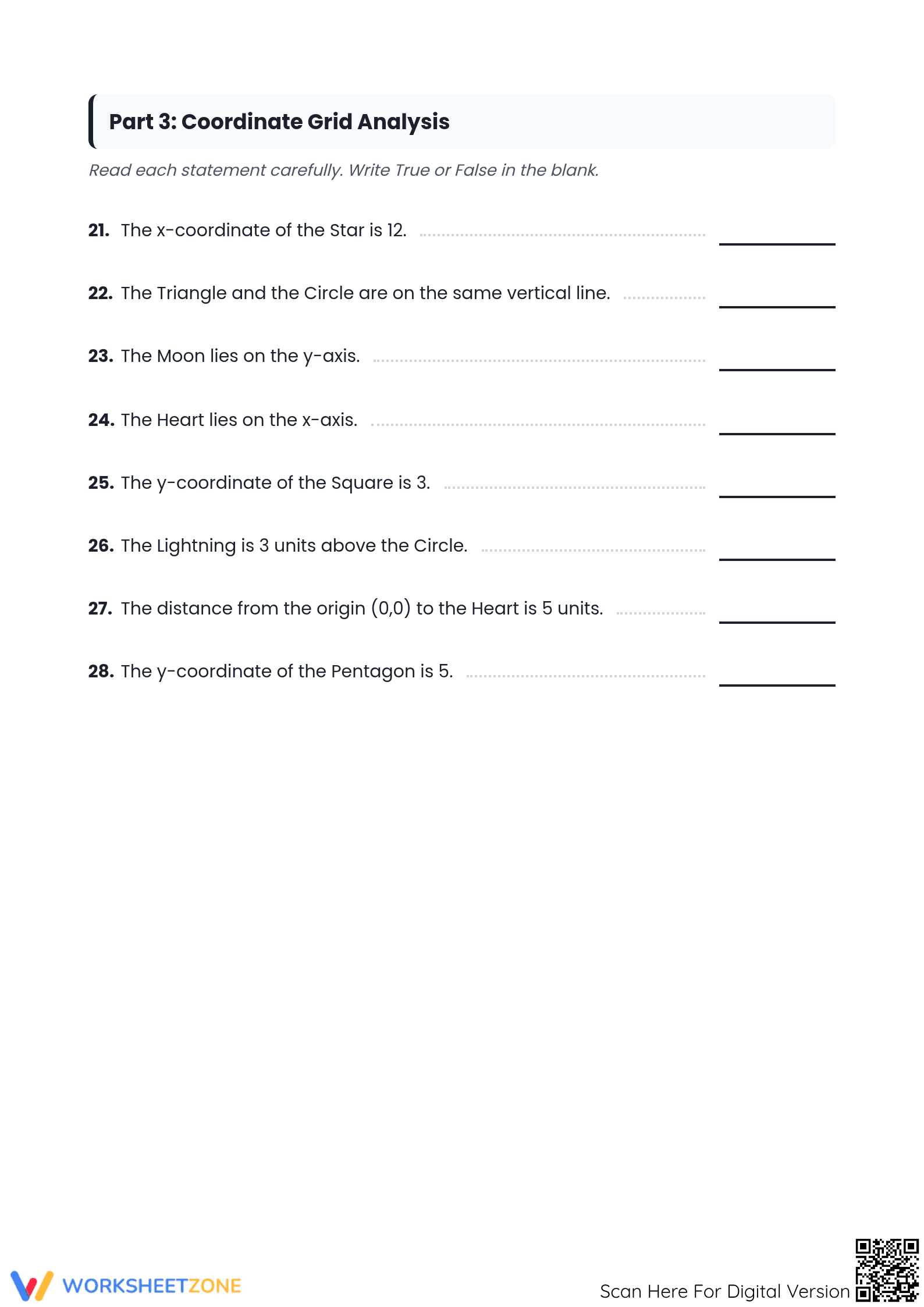 Essential Coordinate Grid Worksheet | Grade 6-8 Math - Page 3