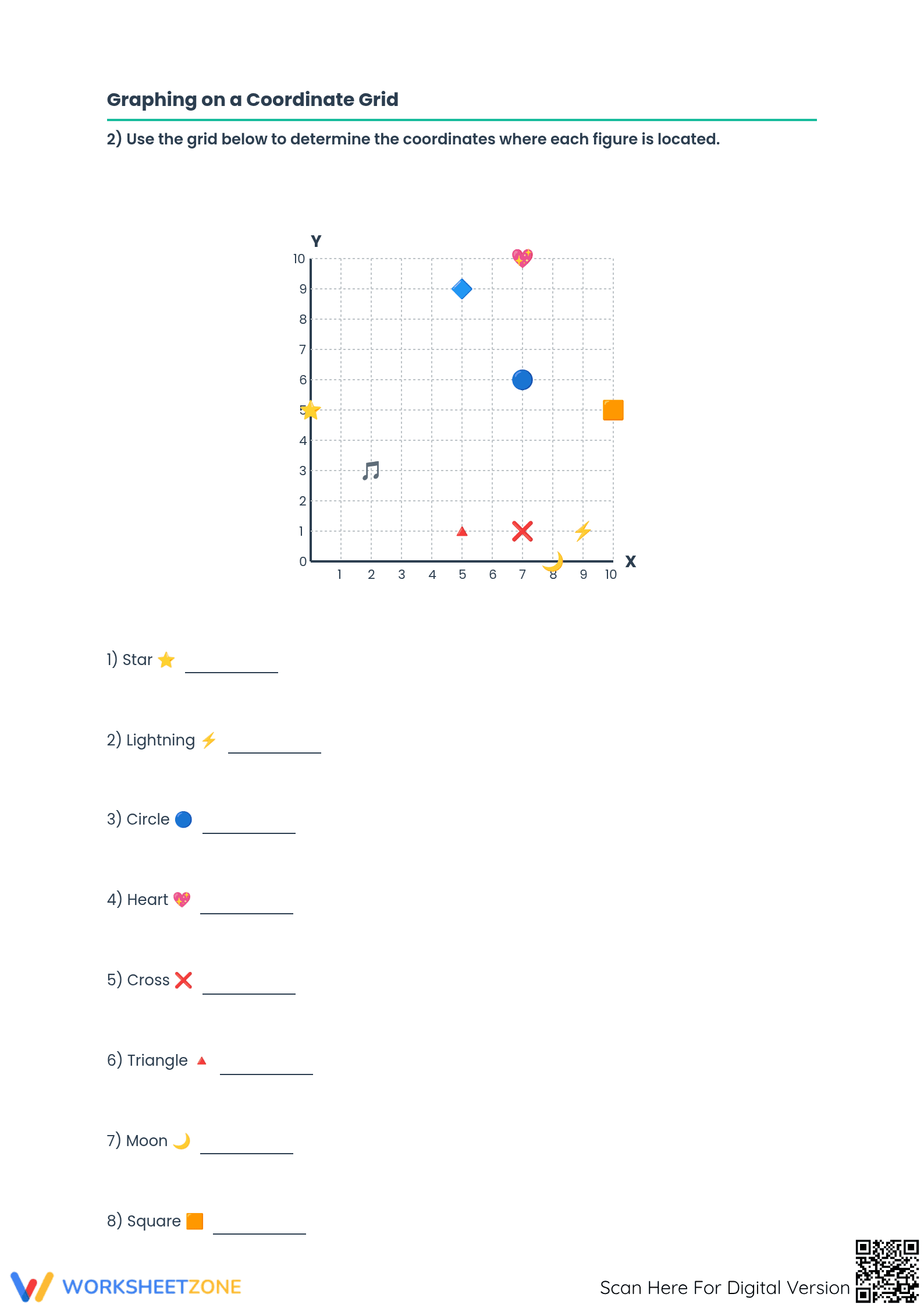 Printable Coordinate Grid Worksheet | Grade 6-8 Math - Page 2
