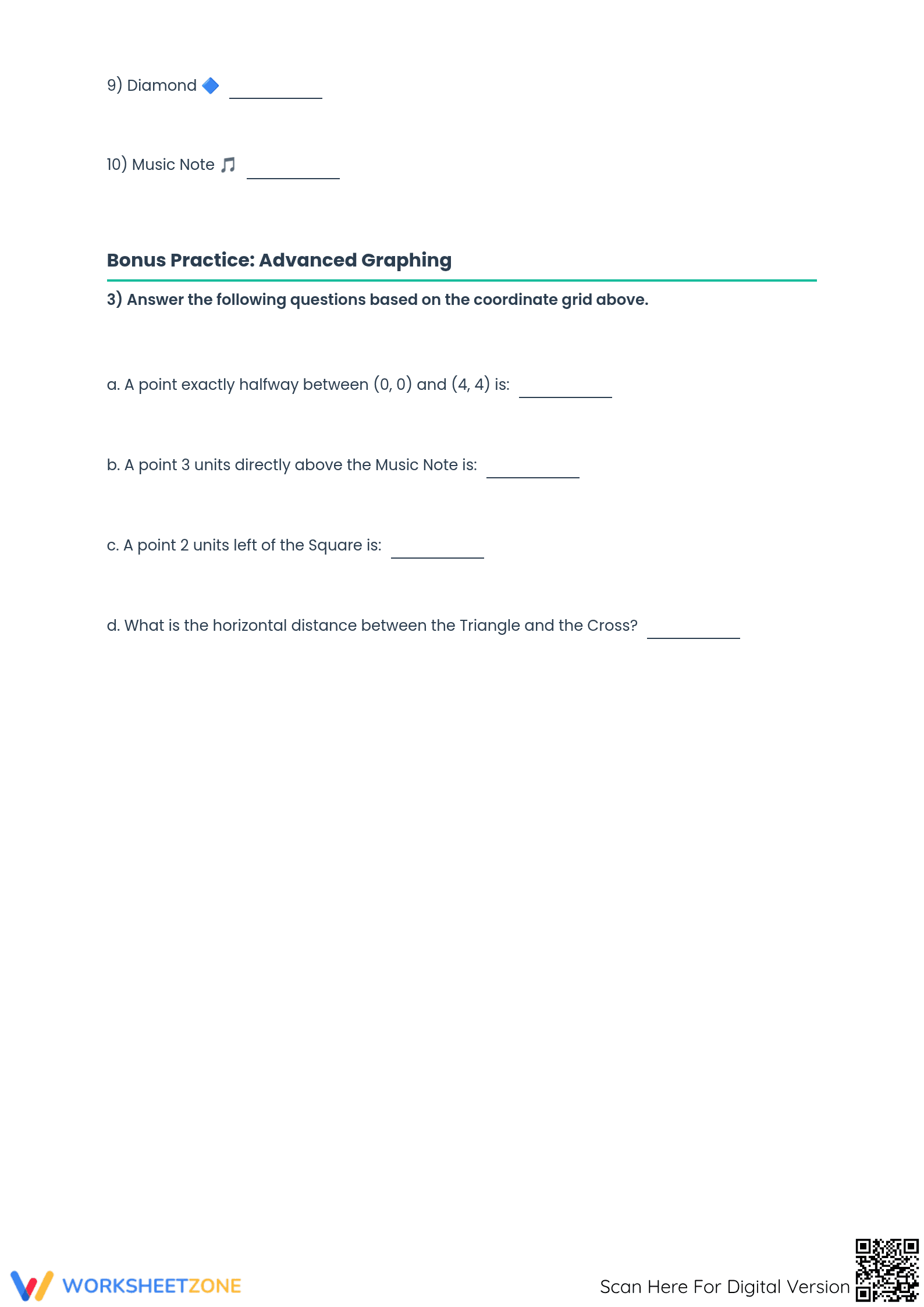 Printable Coordinate Grid Worksheet | Grade 6-8 Math - Page 3