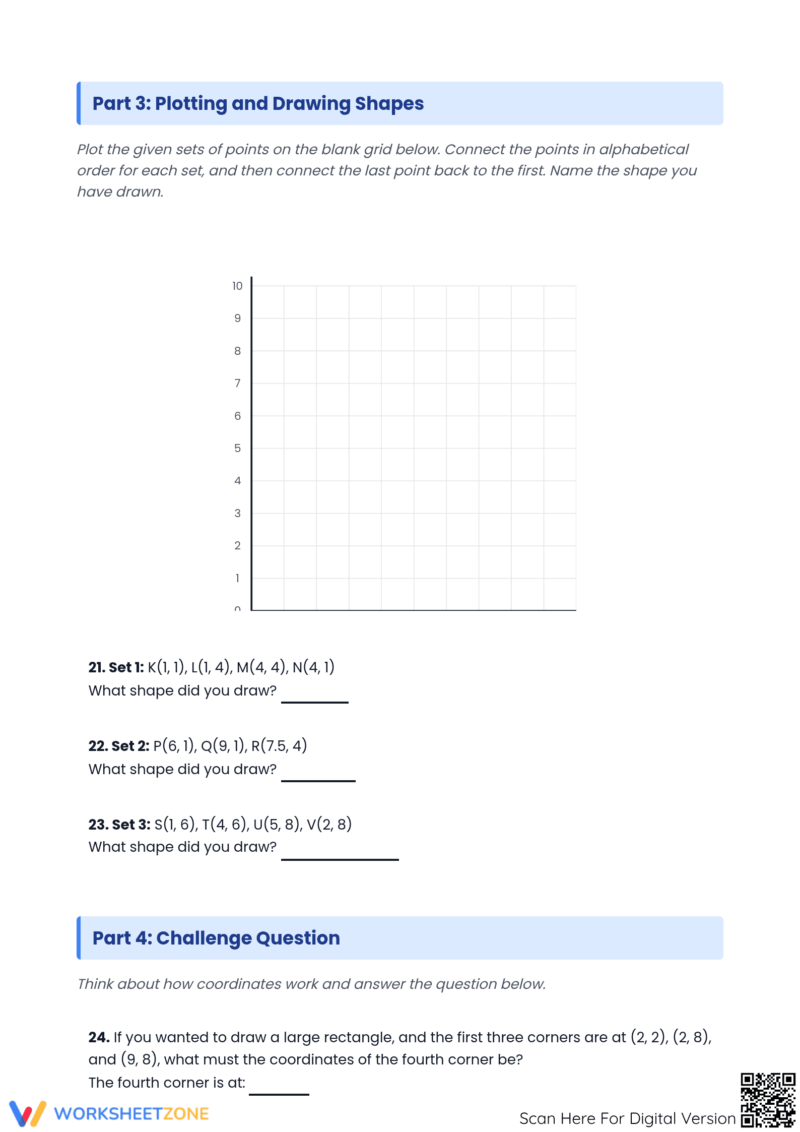 Essential Coordinate Plane Worksheet | Grade 5-7 Math - Page 3