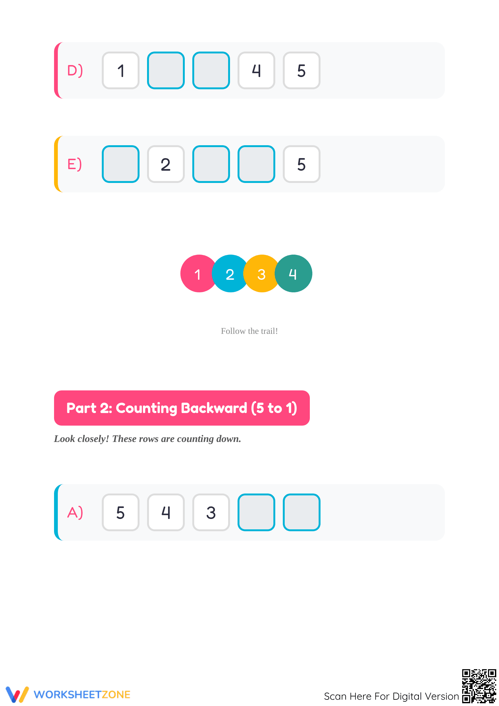 Printable Number Order Worksheet | Kindergarten Math - Page 2