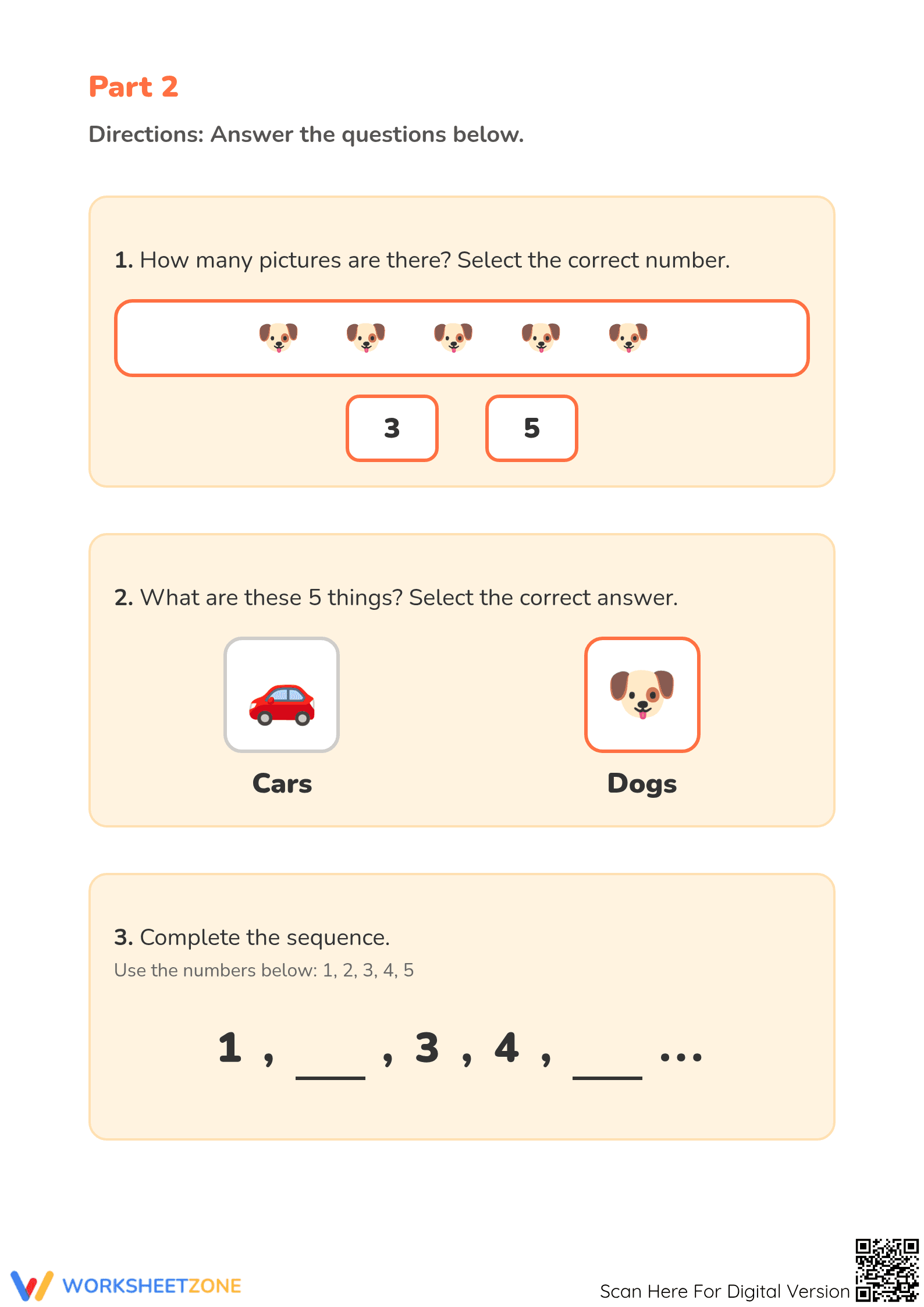 Printable Rote Counting Worksheet | Grade K Math - Page 2