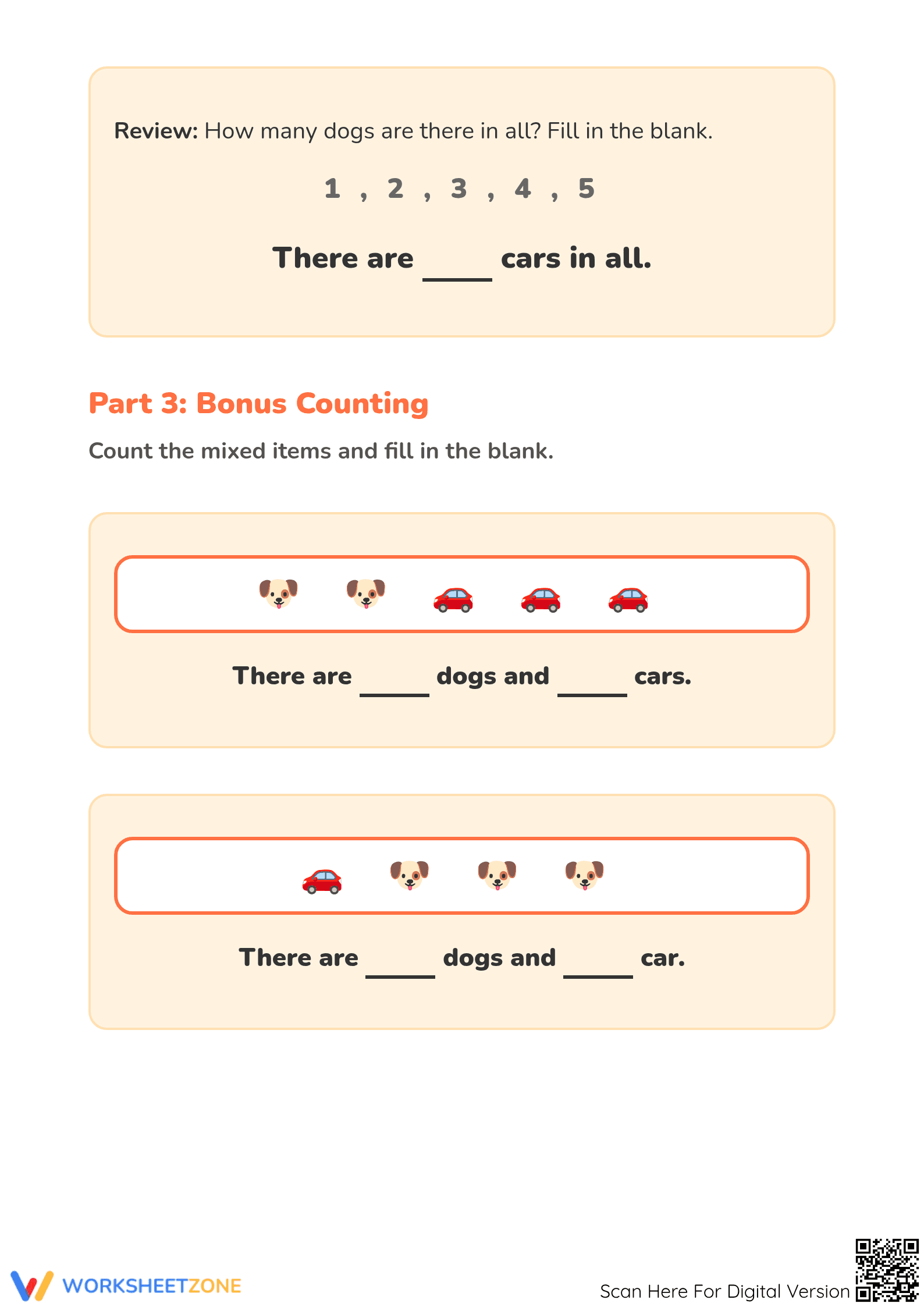 Printable Rote Counting Worksheet | Grade K Math - Page 3