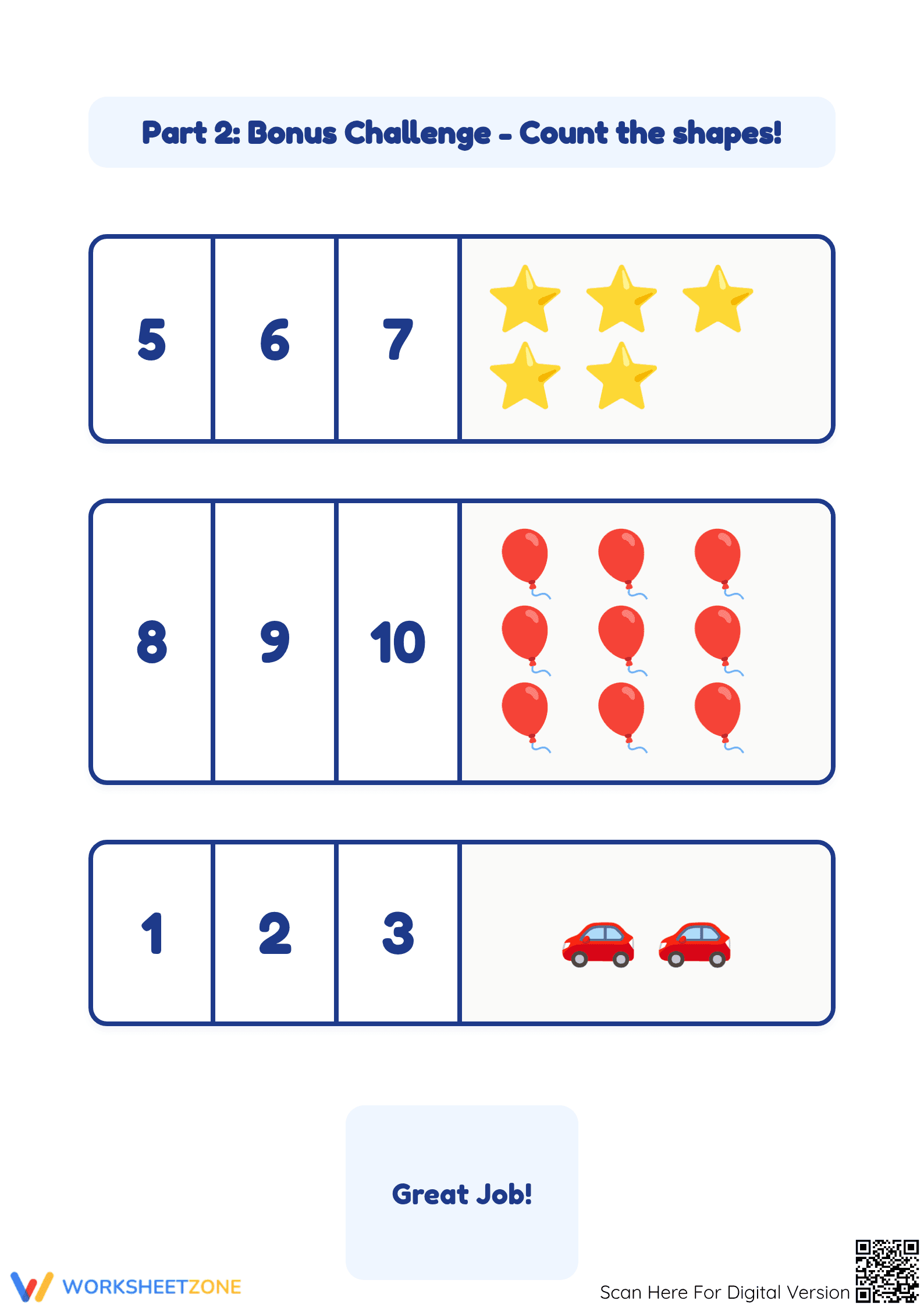 Essential Counting 1-10 Worksheet | Preschool Math Skills - Page 3