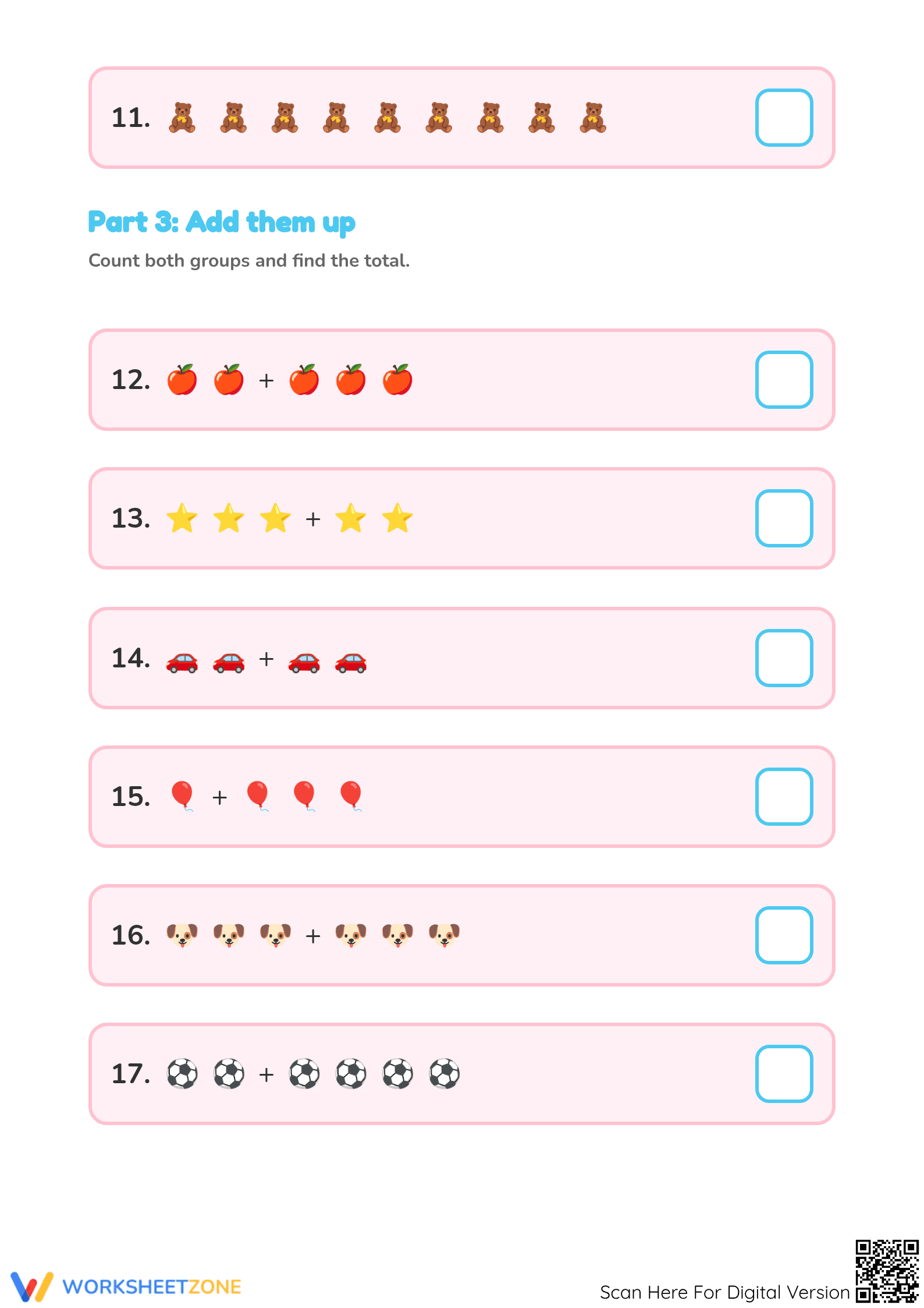 Kindergarten Find and Count — Printable No-Prep Worksheet - Page 3
