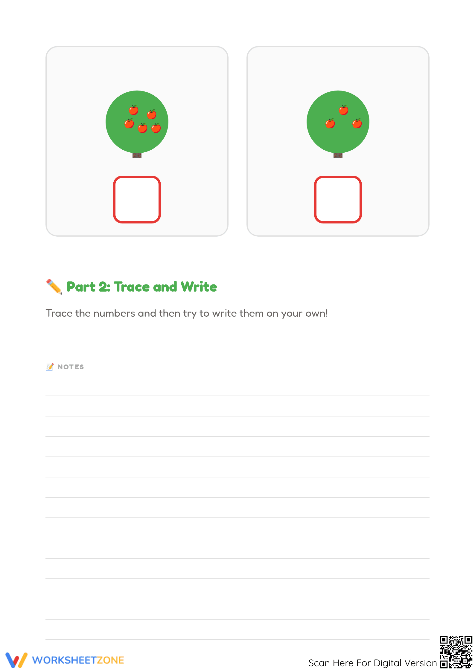 Numbers 1 to 6 — Printable No-Prep Counting Worksheet - Page 2
