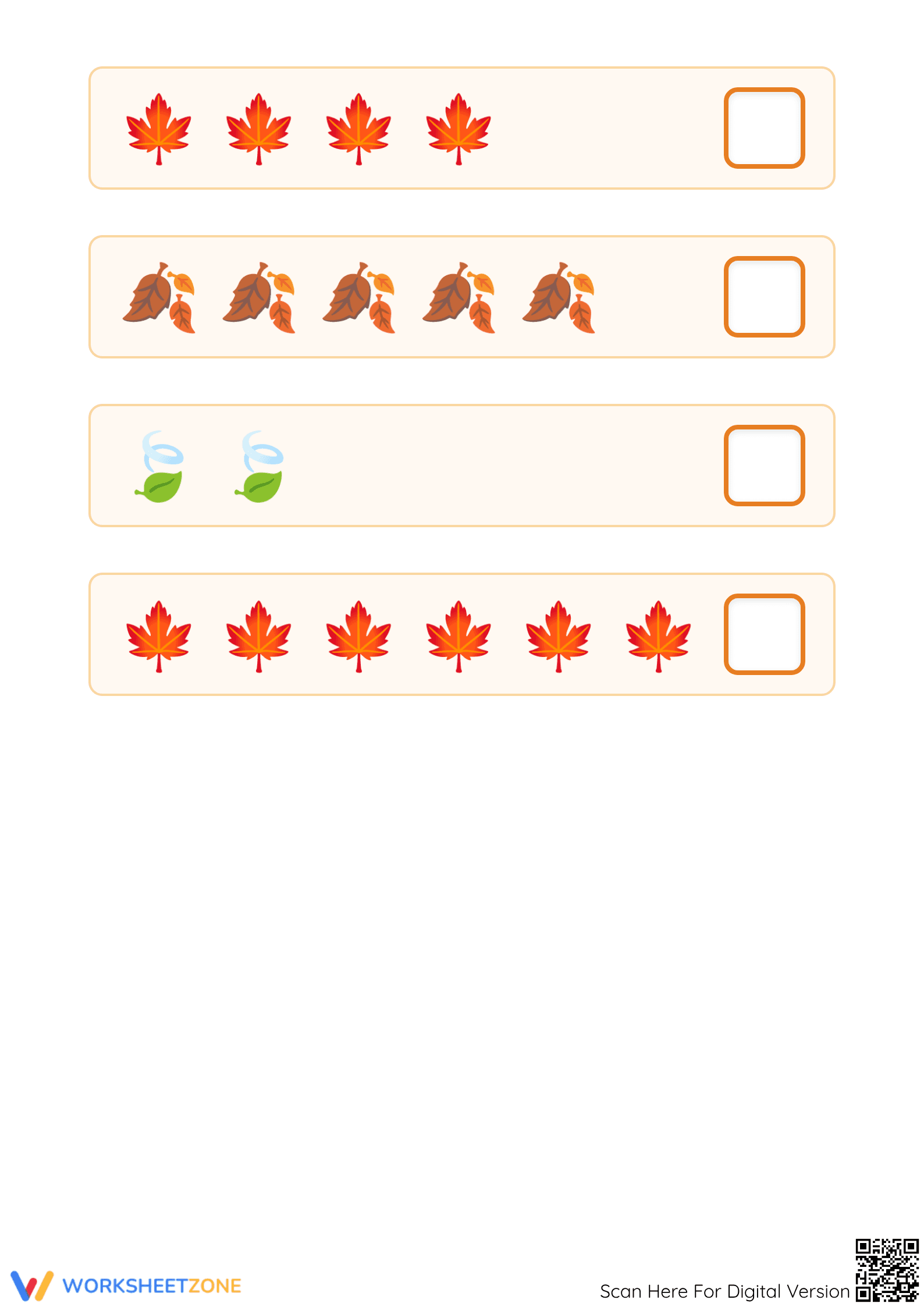 Essential Count the Leaves Worksheet | Kindergarten Math - Page 2