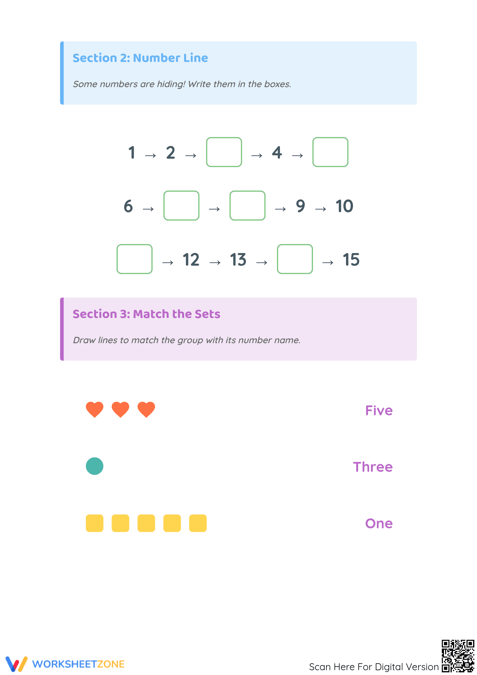 Grade K Counting Adventure — Printable No-Prep Worksheet - Page 2