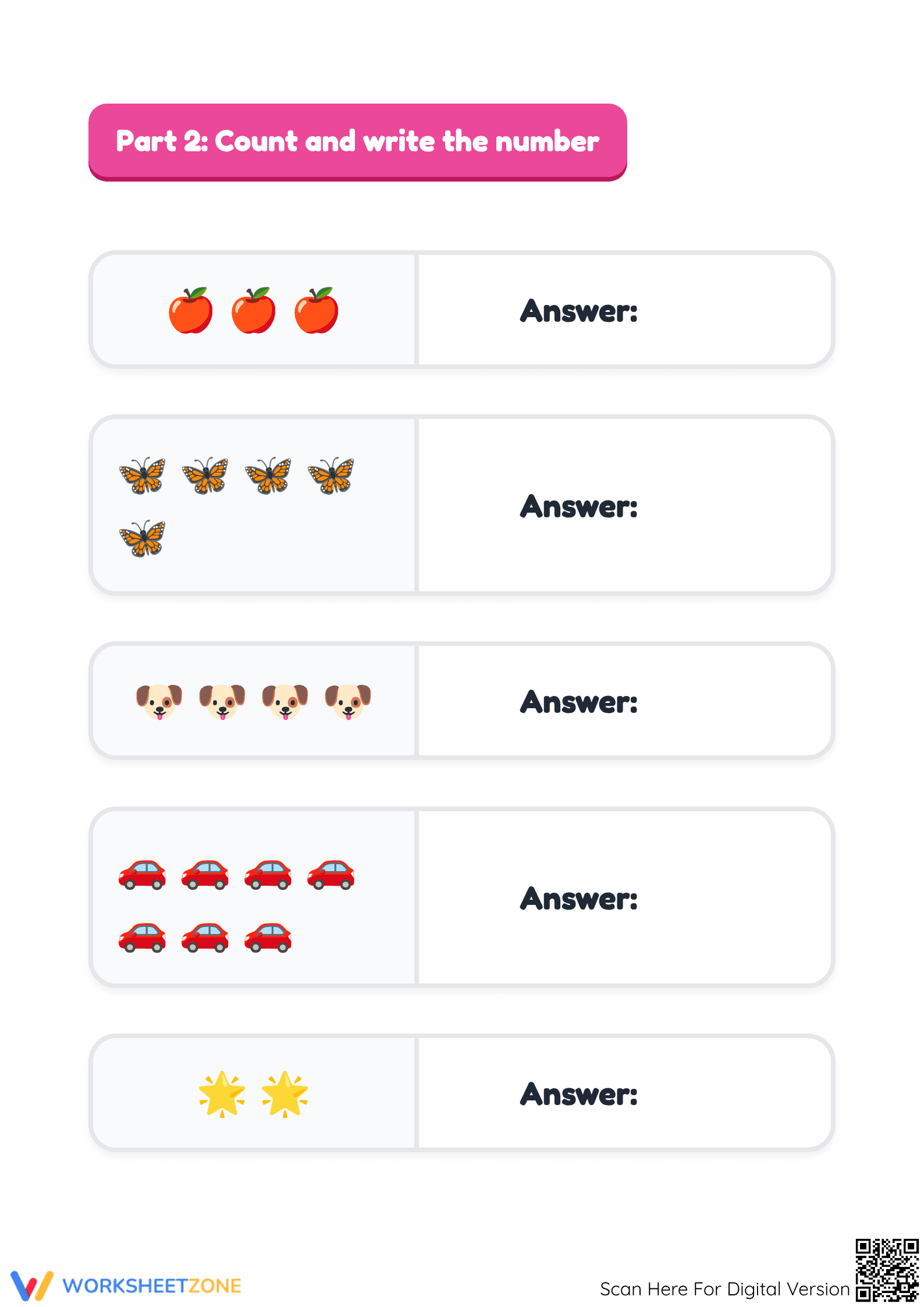 Essential Preschool Counting Worksheet: Count and Click - Page 3