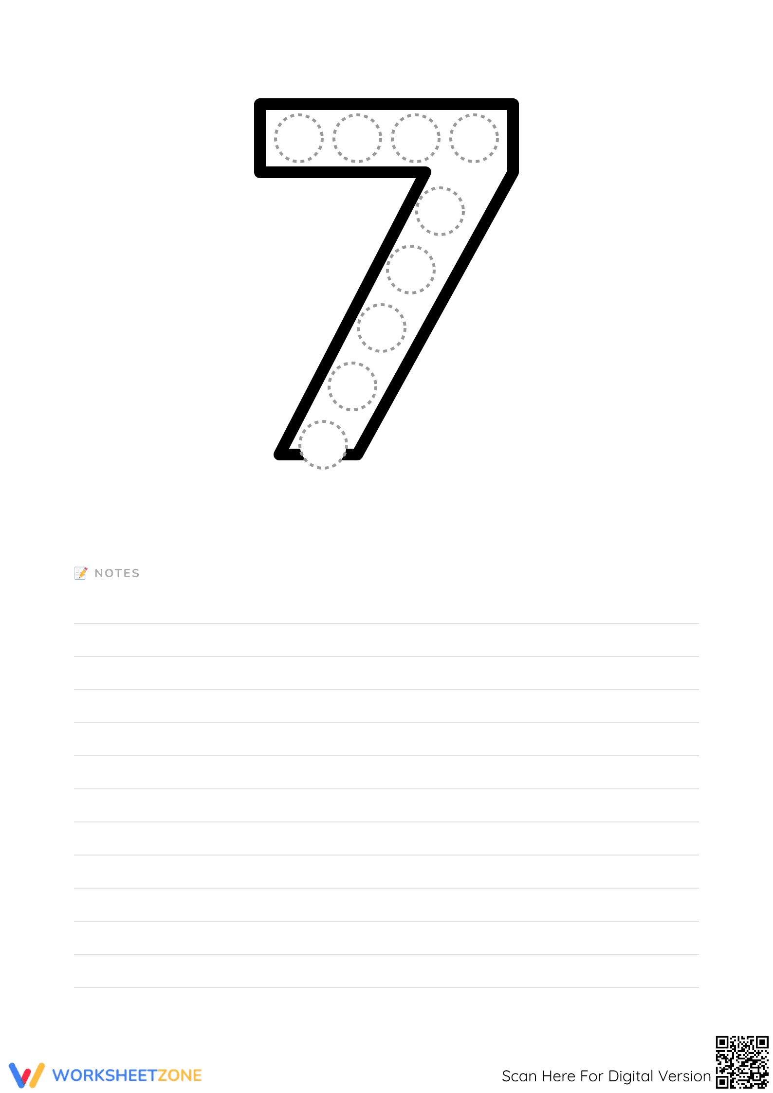 Printable Number 7 Worksheet: Essential Kindergarten Math - Page 3