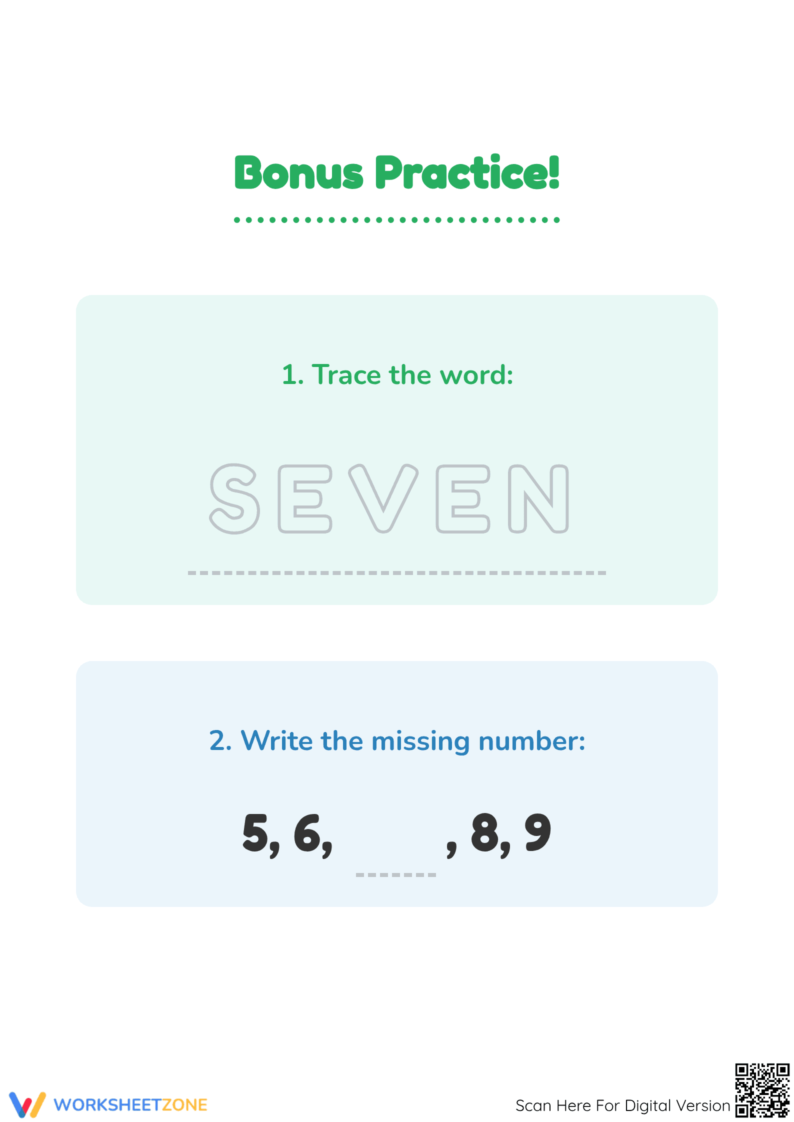 Printable Number 7 Worksheet: Essential Kindergarten Math - Page 5