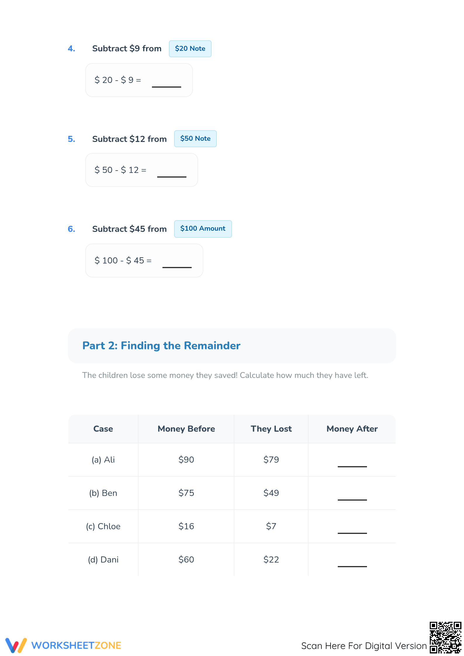 Printable Grade 2 Math: Brunei Notes Addition & Subtraction - Page 2