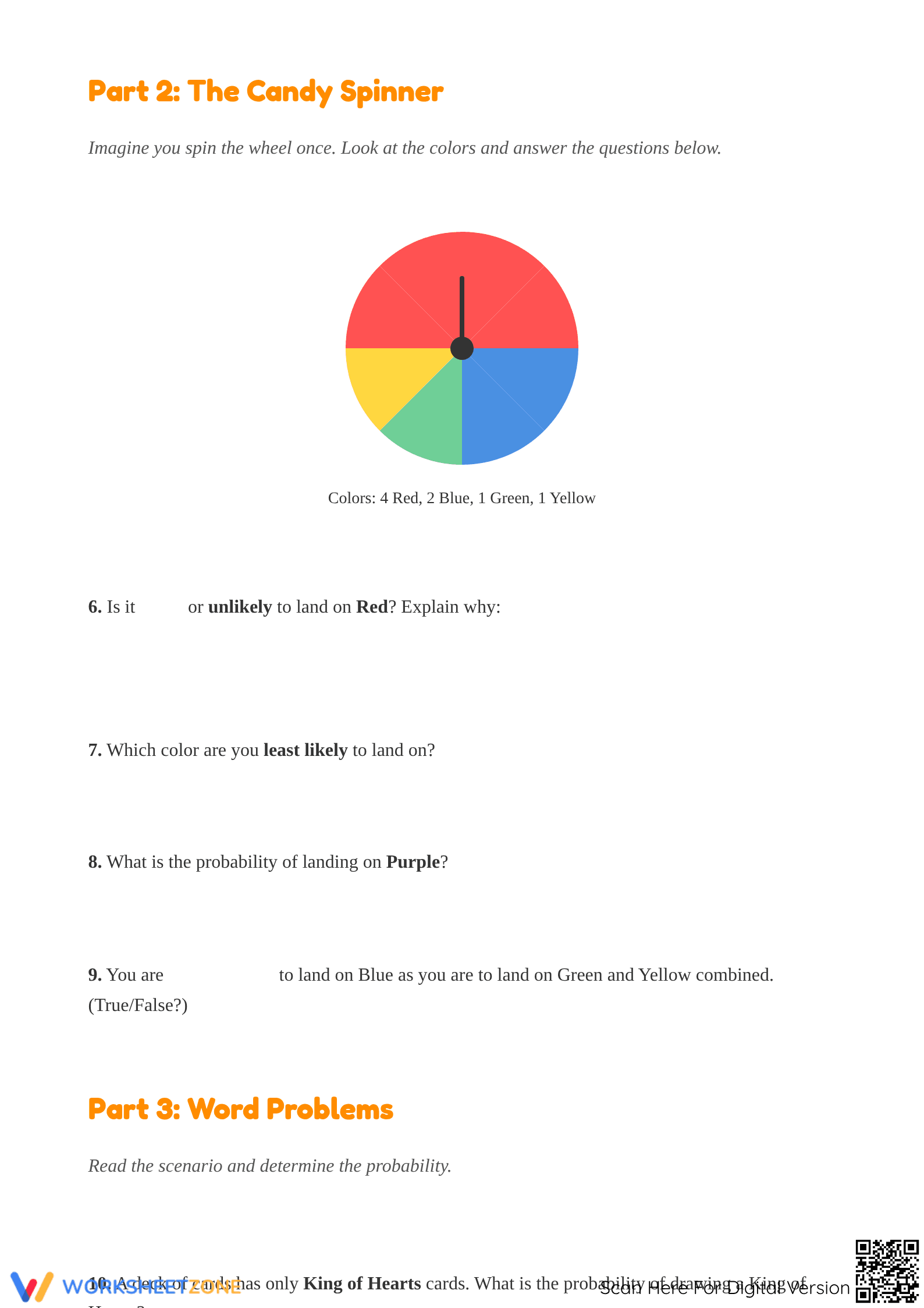 Essential Probability Worksheet | Grade 5-7 Data & Math - Page 3