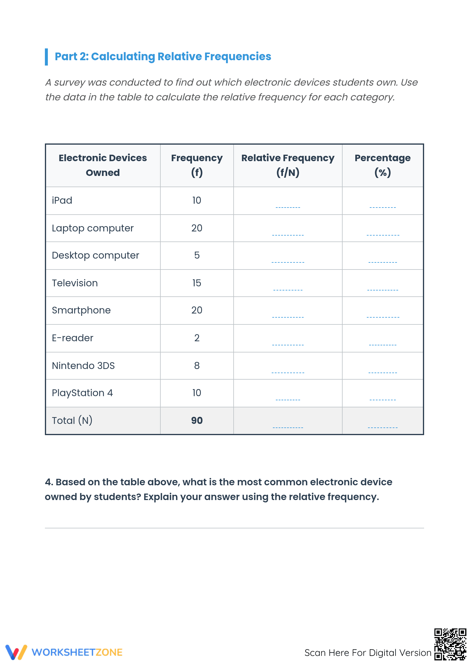 Essential Relative Frequency Worksheet | Grade 8 Math - Page 2