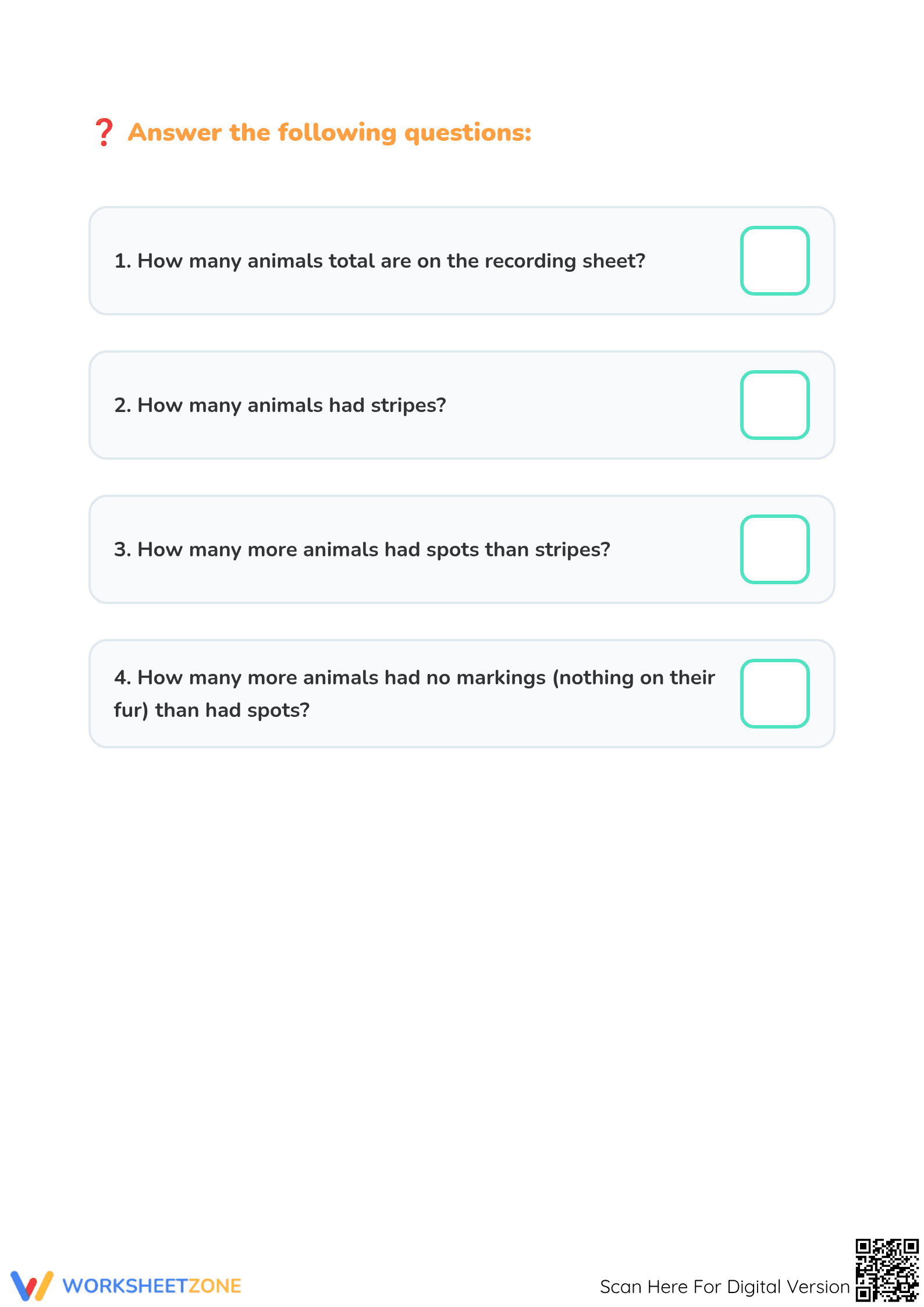 Sorting Data Worksheet | Grade 1 Math Printable - Page 2