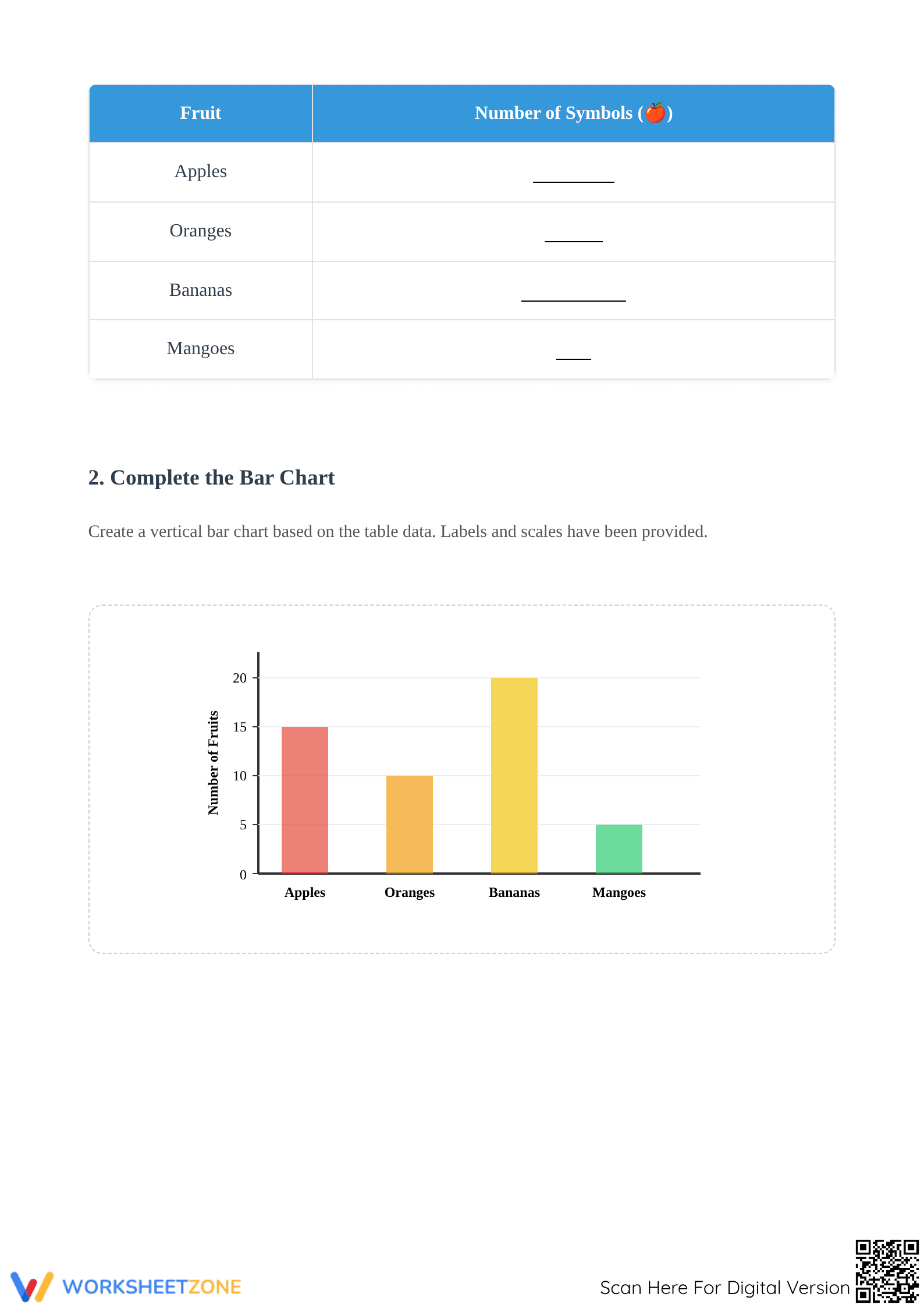 Printable Data Handling Worksheet | Grade 4 Charts & Graphs - Page 2