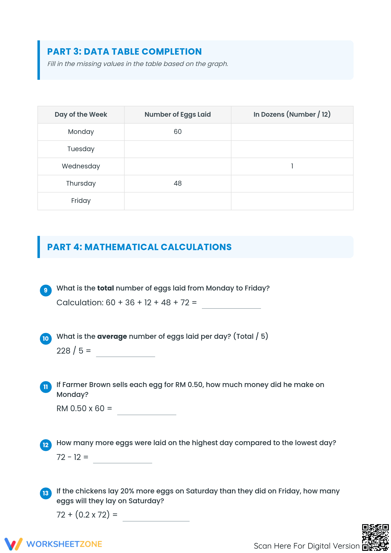 Grade 5 Reading Line Graphs — Printable No-Prep Worksheet - Page 3