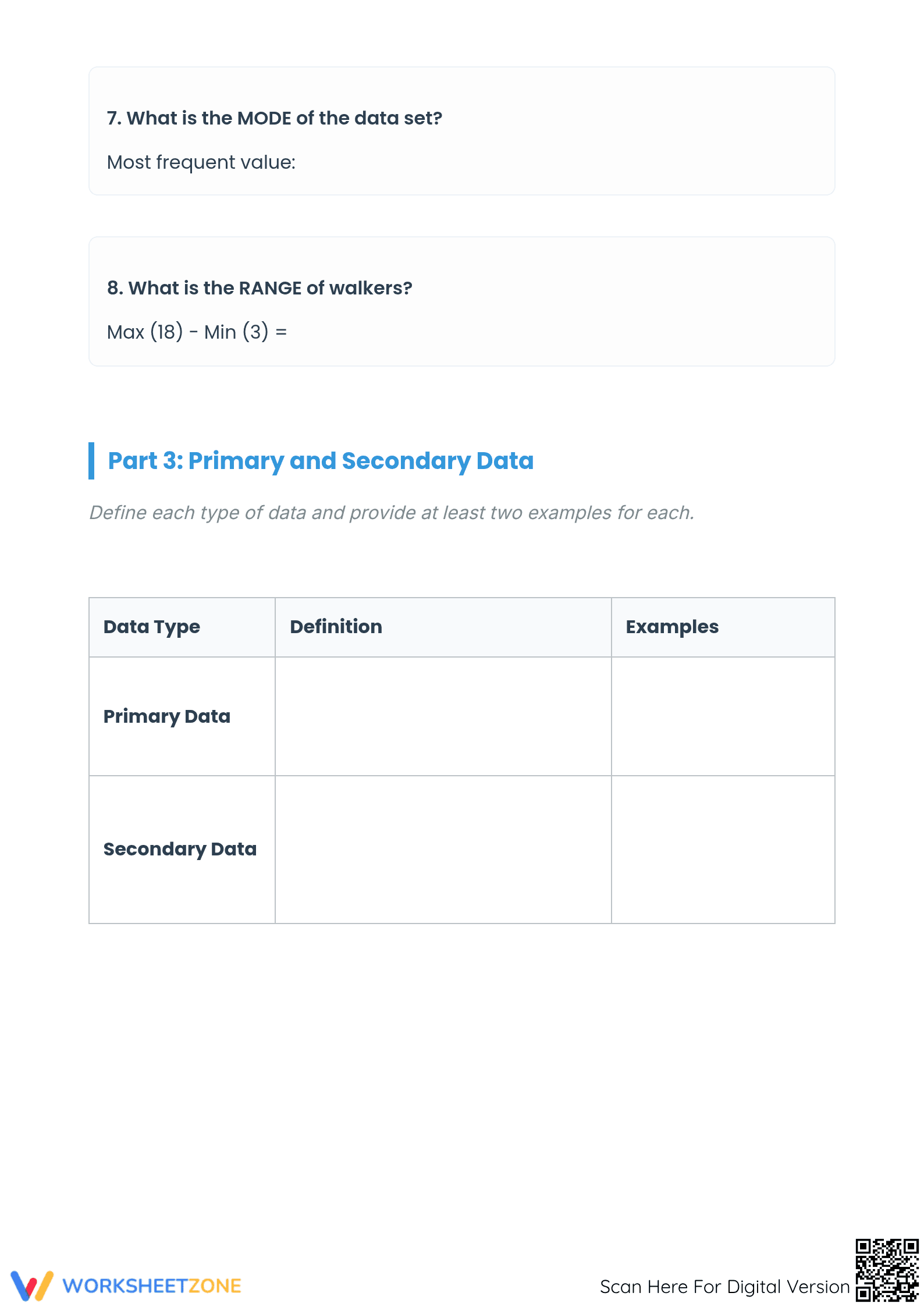 6.SP.B.5c Worksheet: Mean, Median, Mode — Grade 6 Aligned - Page 3