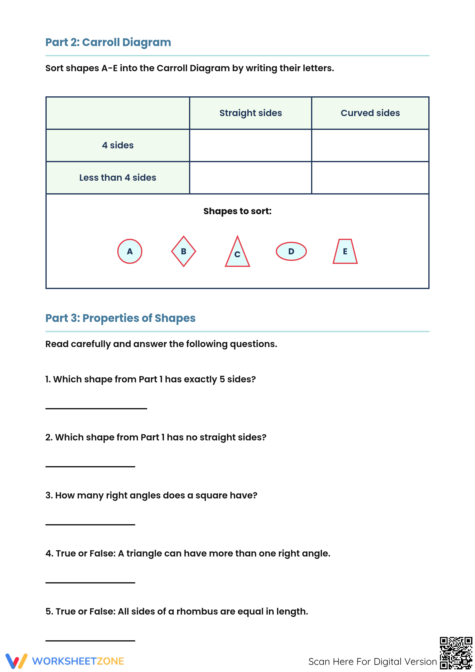 Grade 3 Data Sorting — Printable No-Prep Worksheet - Page 2
