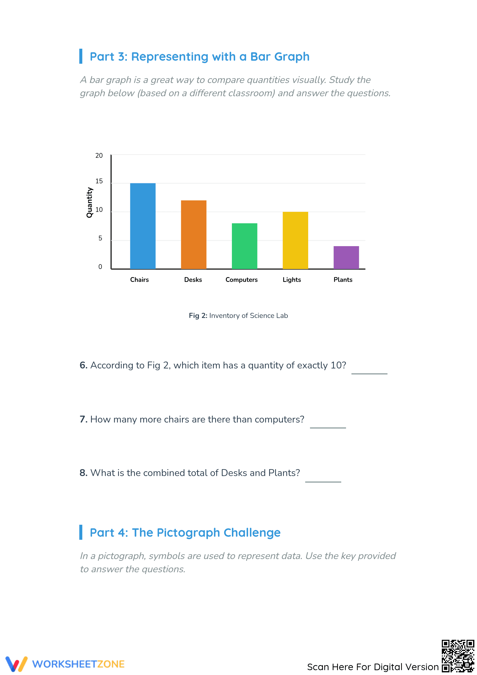 Grade 4 Data Handling — Printable No-Prep Worksheet - Page 3