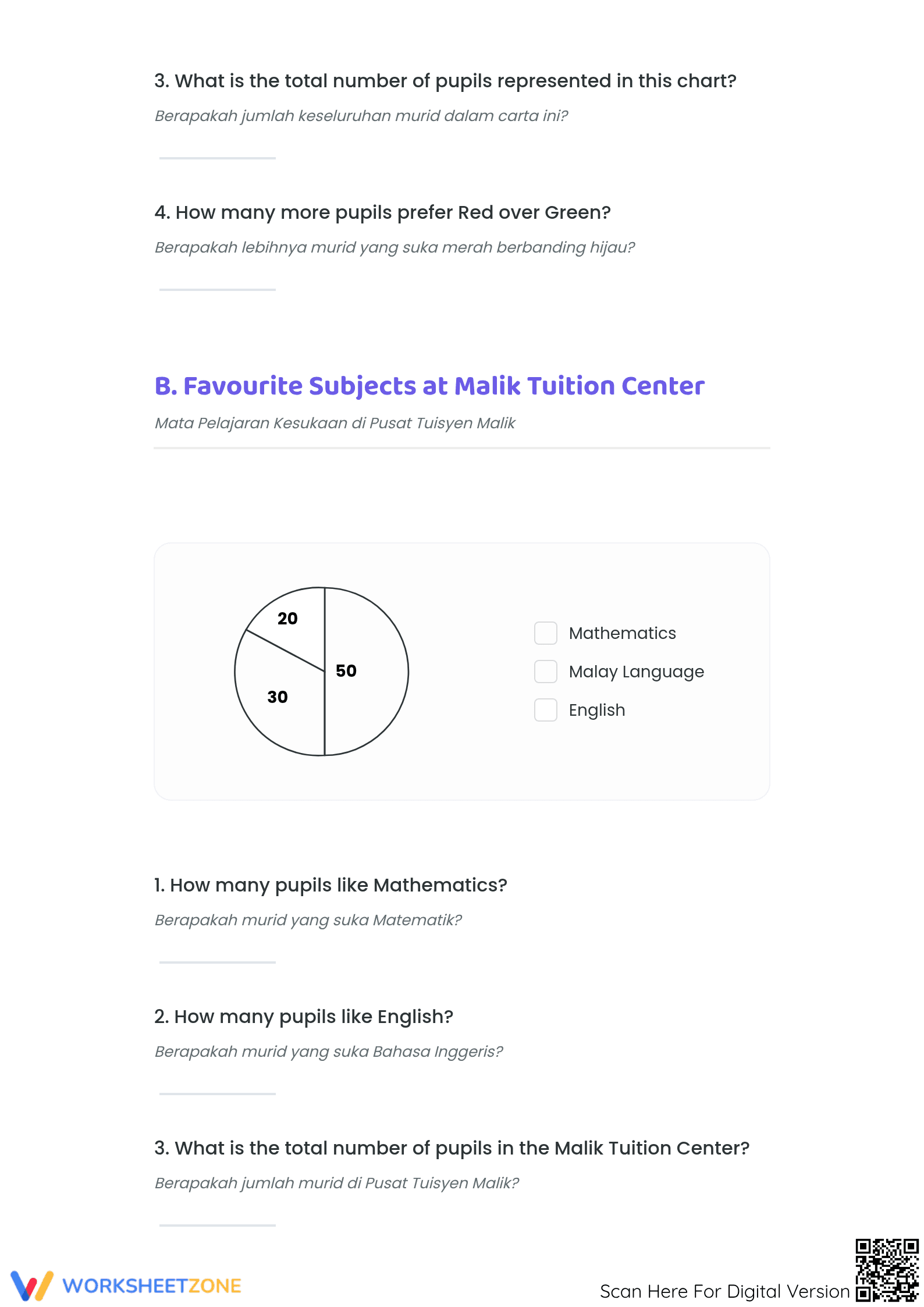 Printable Pie Charts Worksheet | Grade 4 Math - Page 2