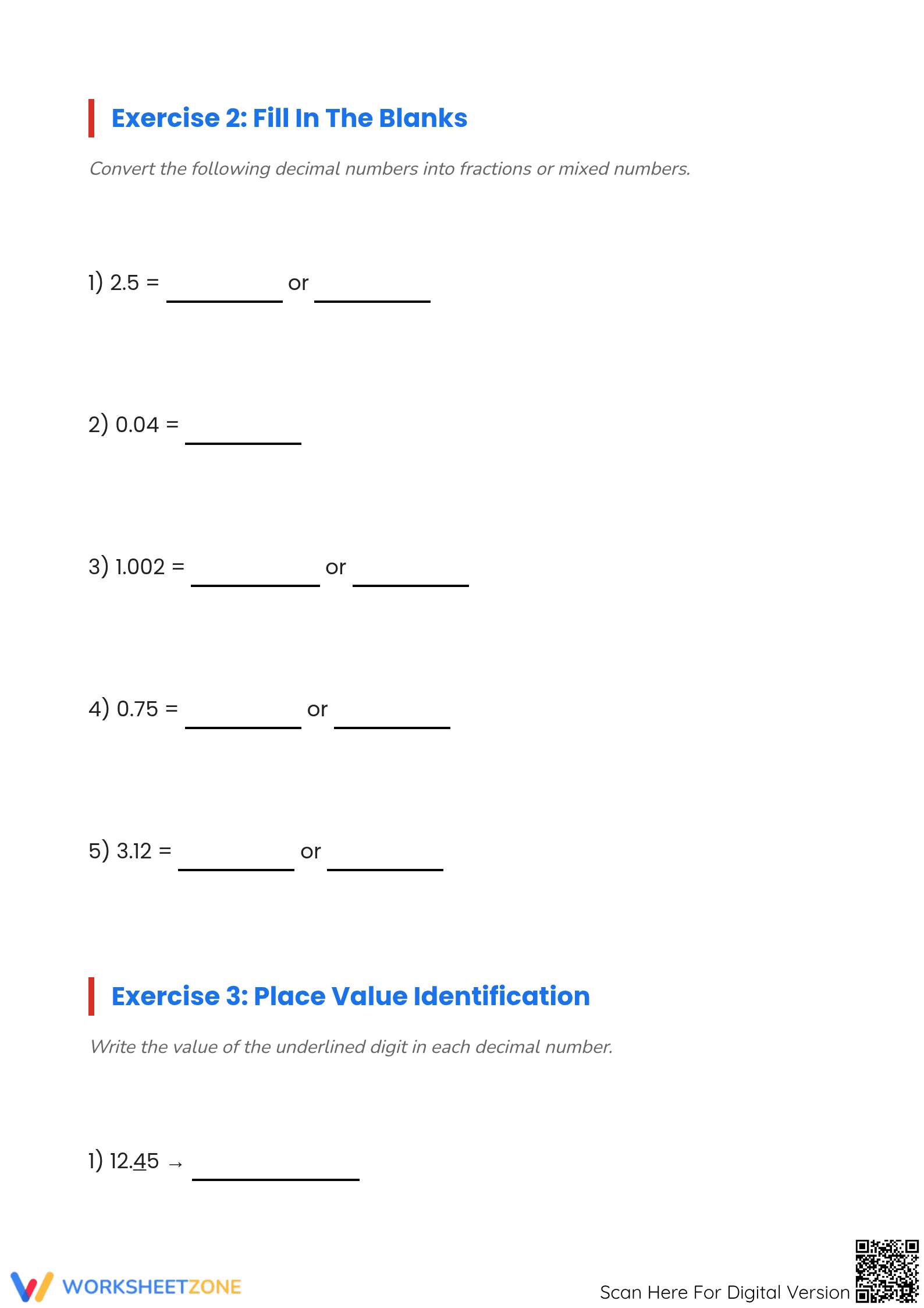 Grade 5 Decimals — Printable No-Prep Worksheet - Page 2