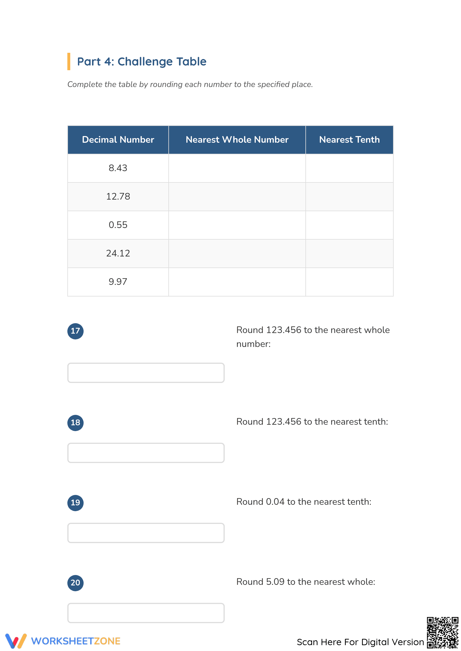 Grade 4 Decimals — Complete No-Prep Worksheet Packet - Page 4