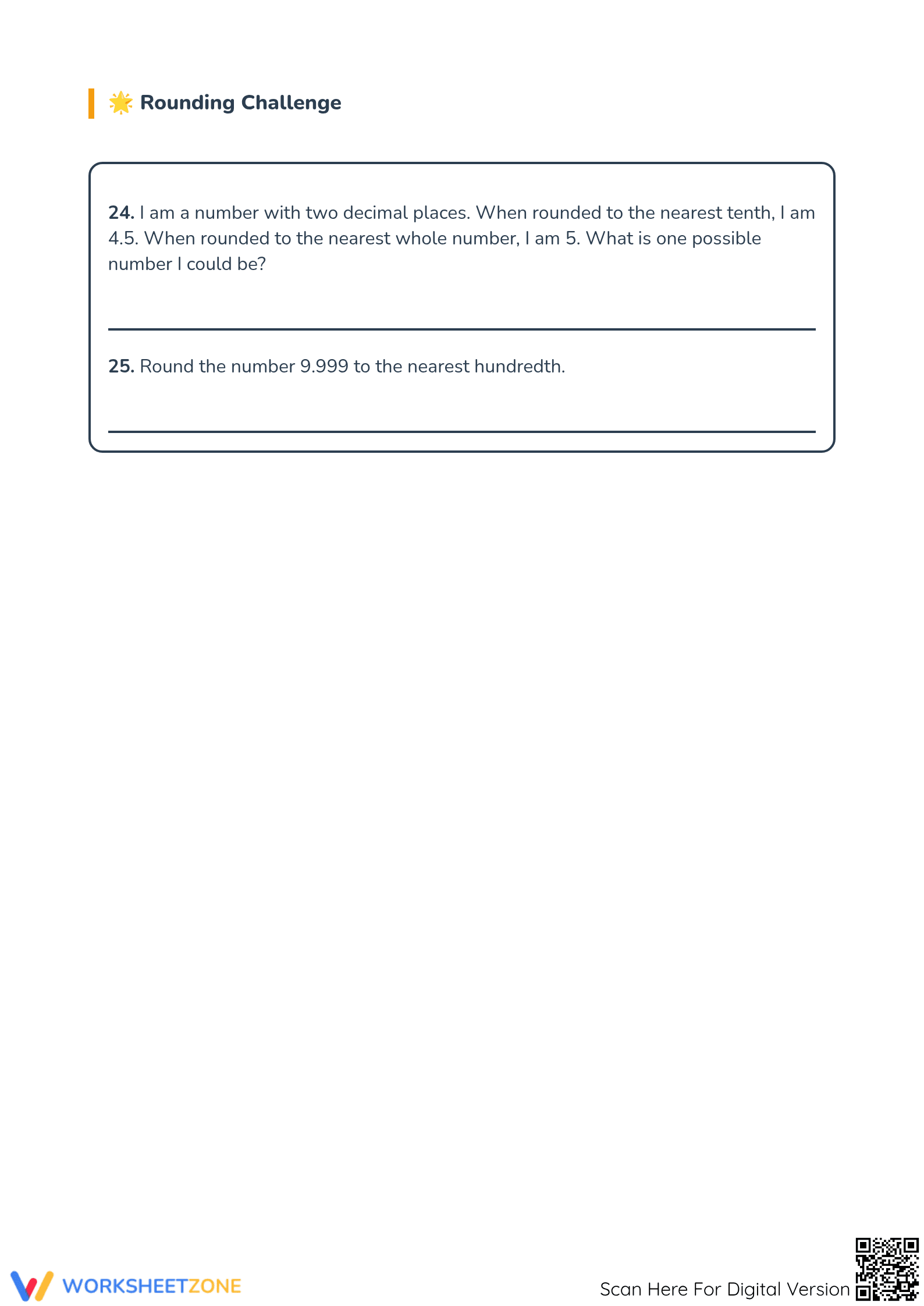 Grade 5 Rounding Decimals — Printable No-Prep Worksheet - Page 4