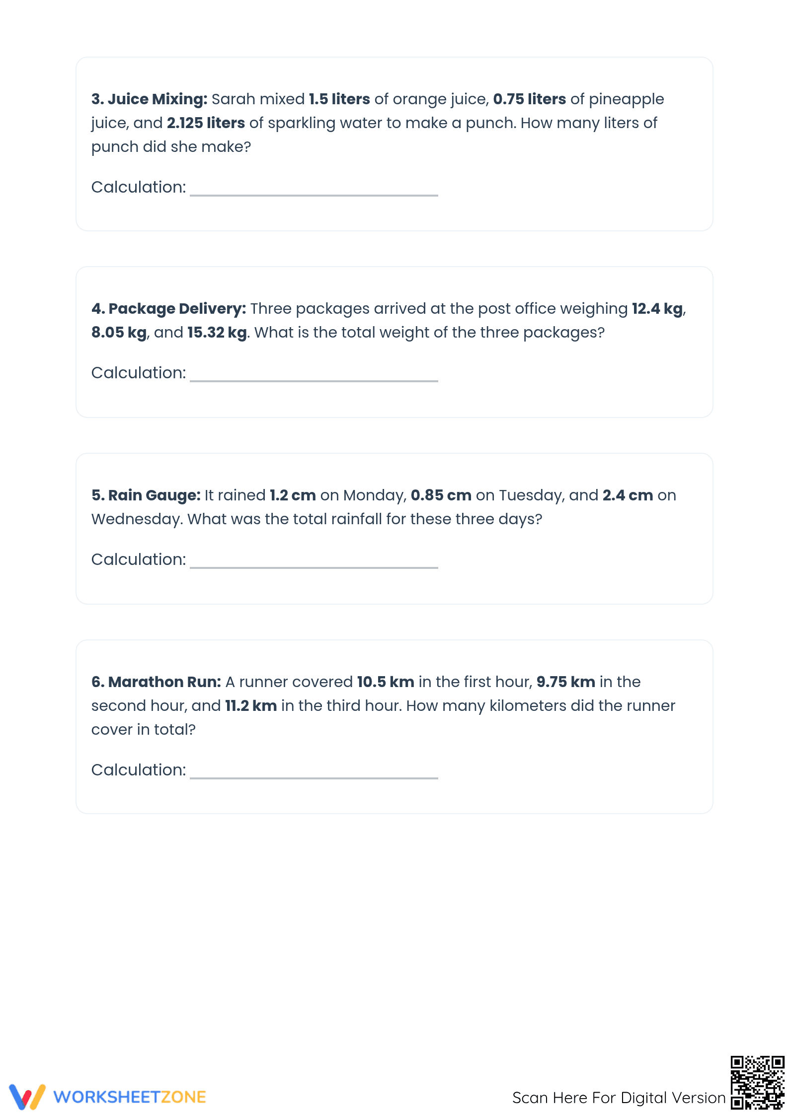 Printable Adding Decimals Worksheet | Grade 5 Math - Page 5
