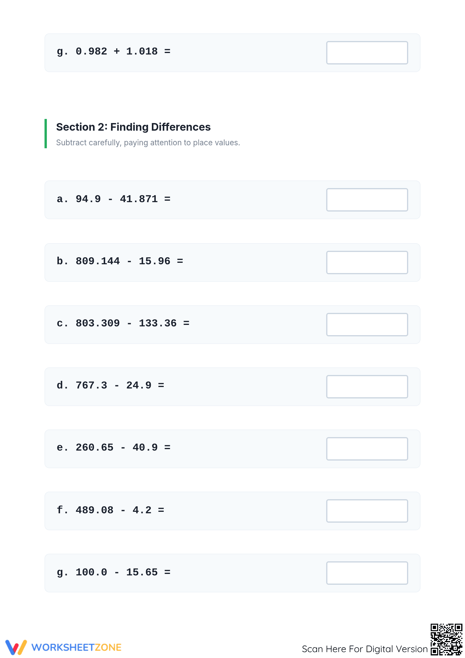 Essential Decimal Operations Worksheet | Grade 6 Math - Page 2