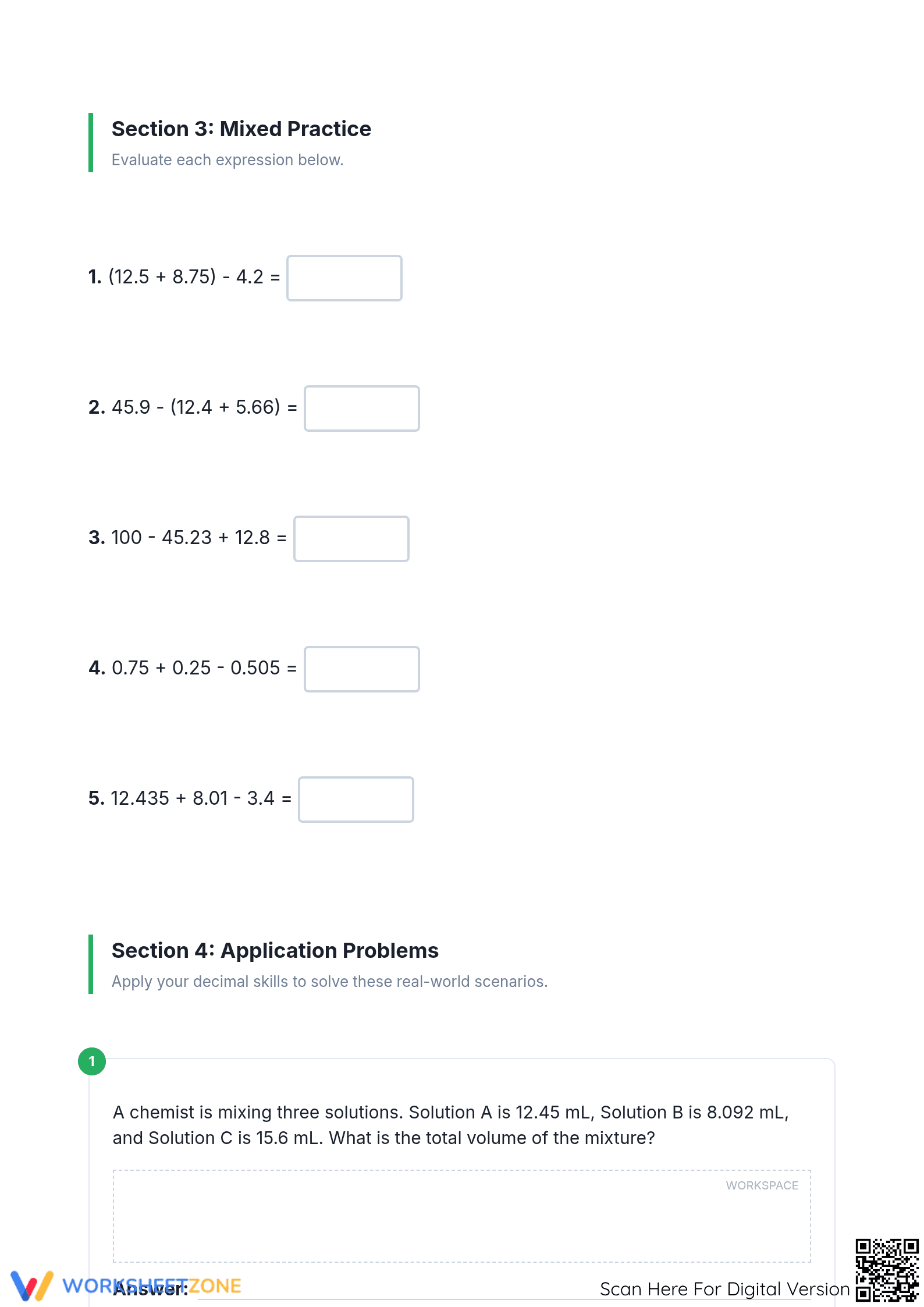 Essential Decimal Operations Worksheet | Grade 6 Math - Page 3