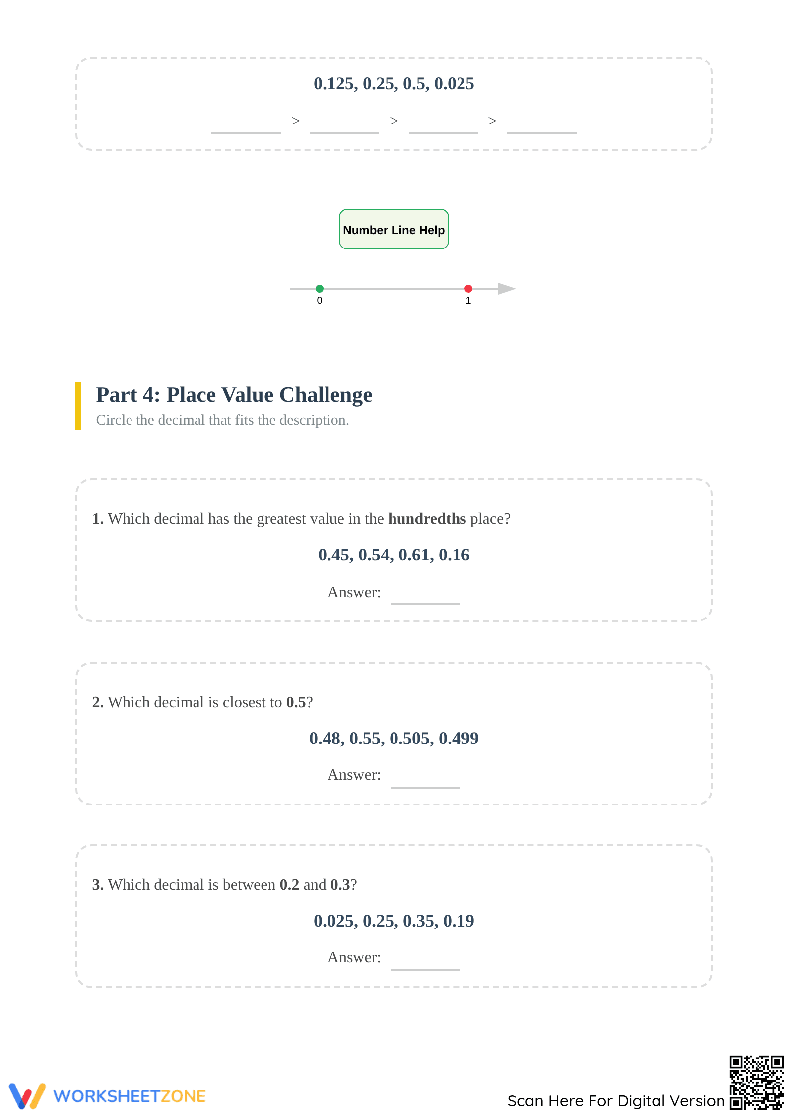 Printable Comparing Decimals Worksheet | Grade 5 Math - Page 3
