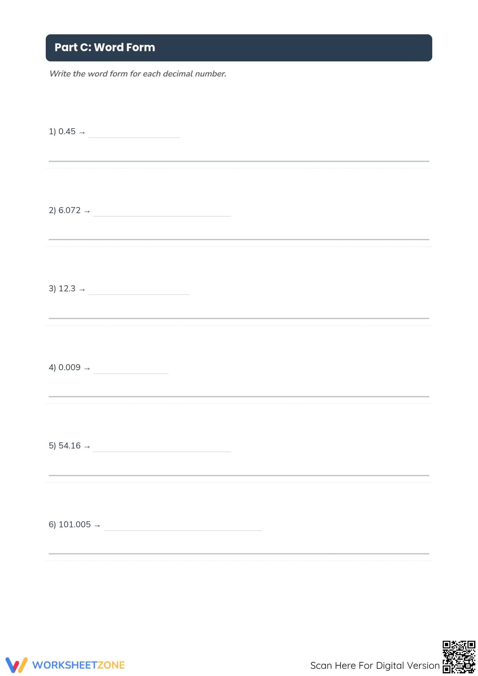 Printable Decimal Place Value Worksheet | Grade 5 Math - Page 3