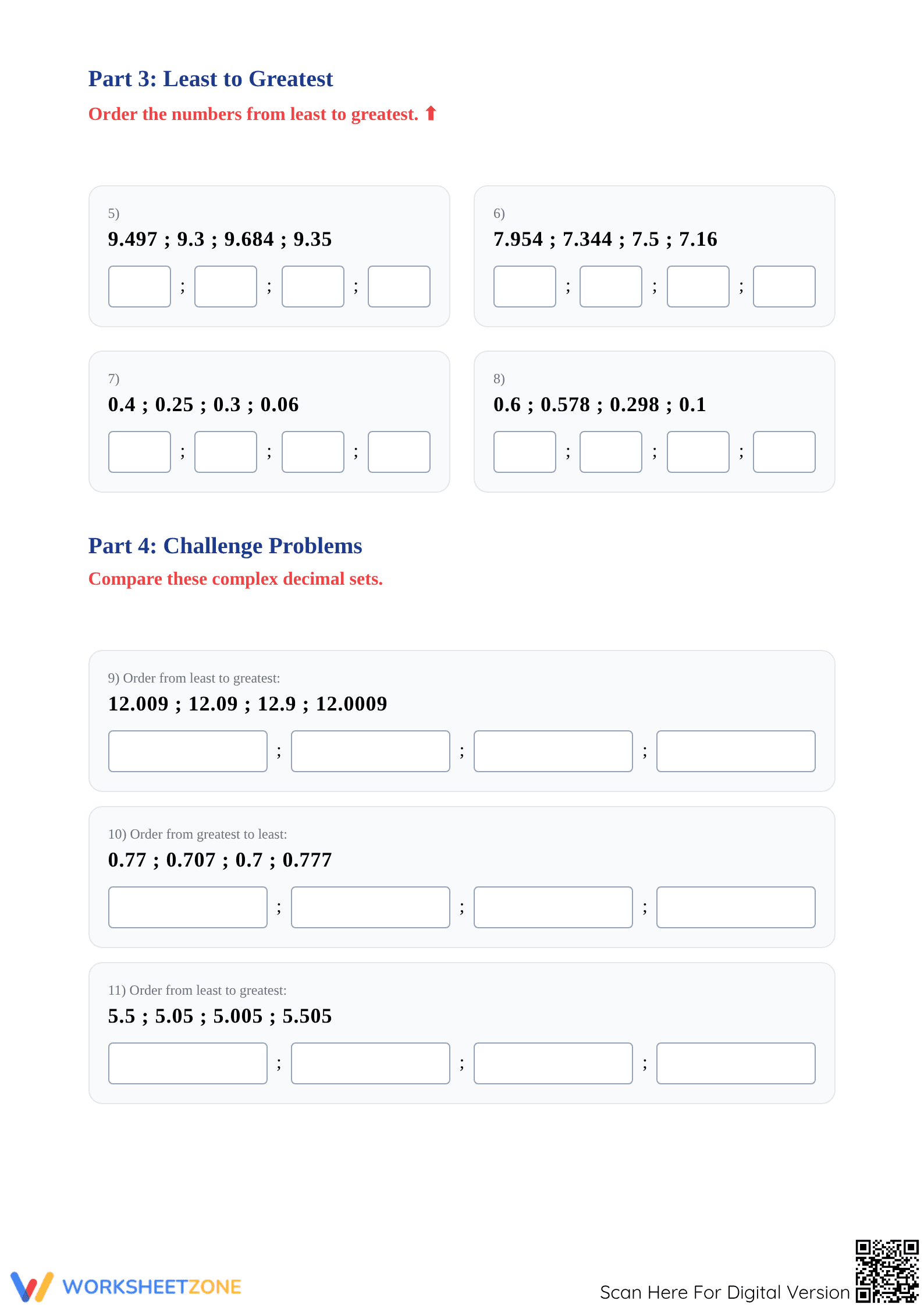 Grade 5 Decimals — Complete No-Prep Worksheet - Page 2