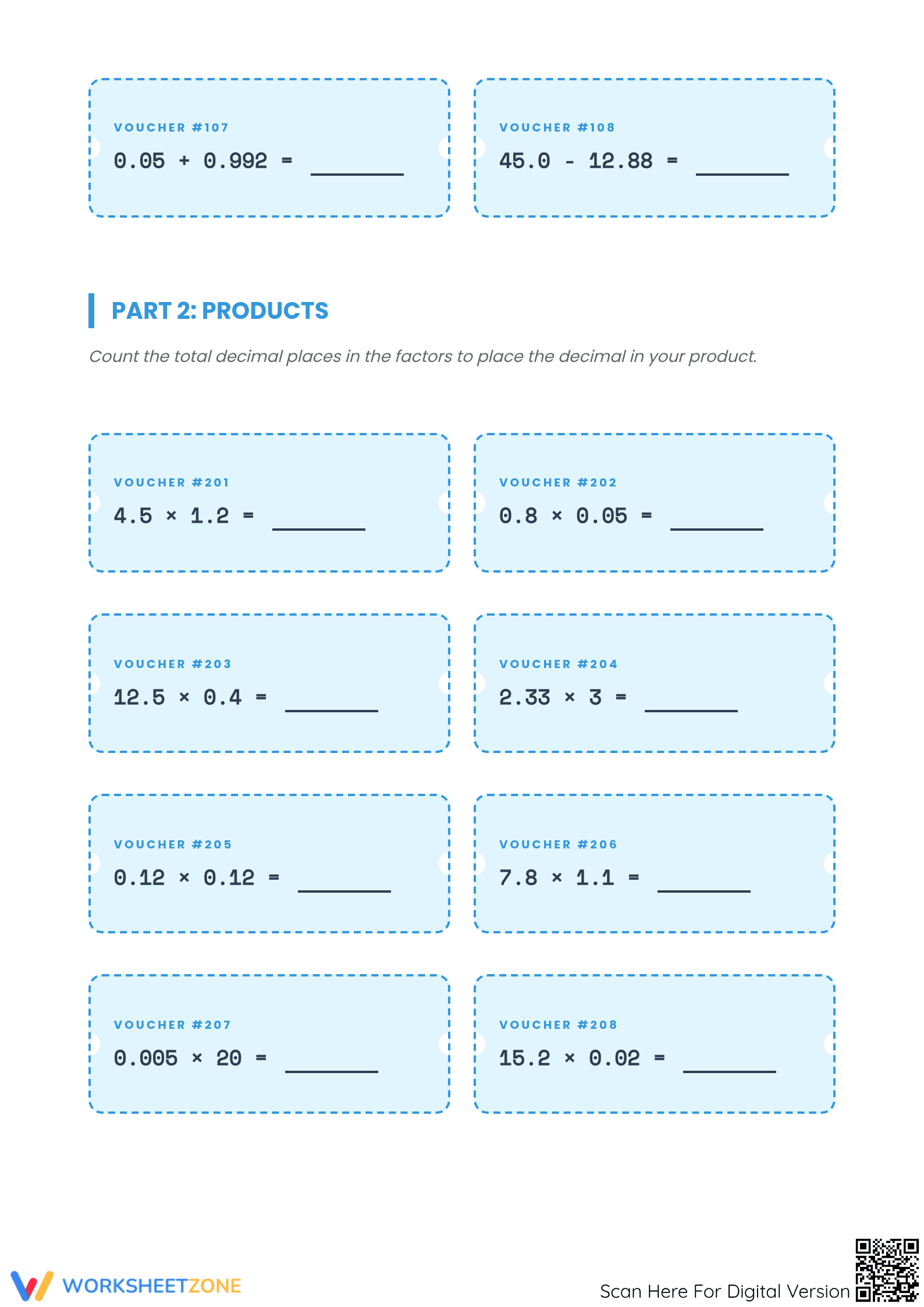 Decimal Operations Worksheet | Printable Grade 5 Math - Page 2
