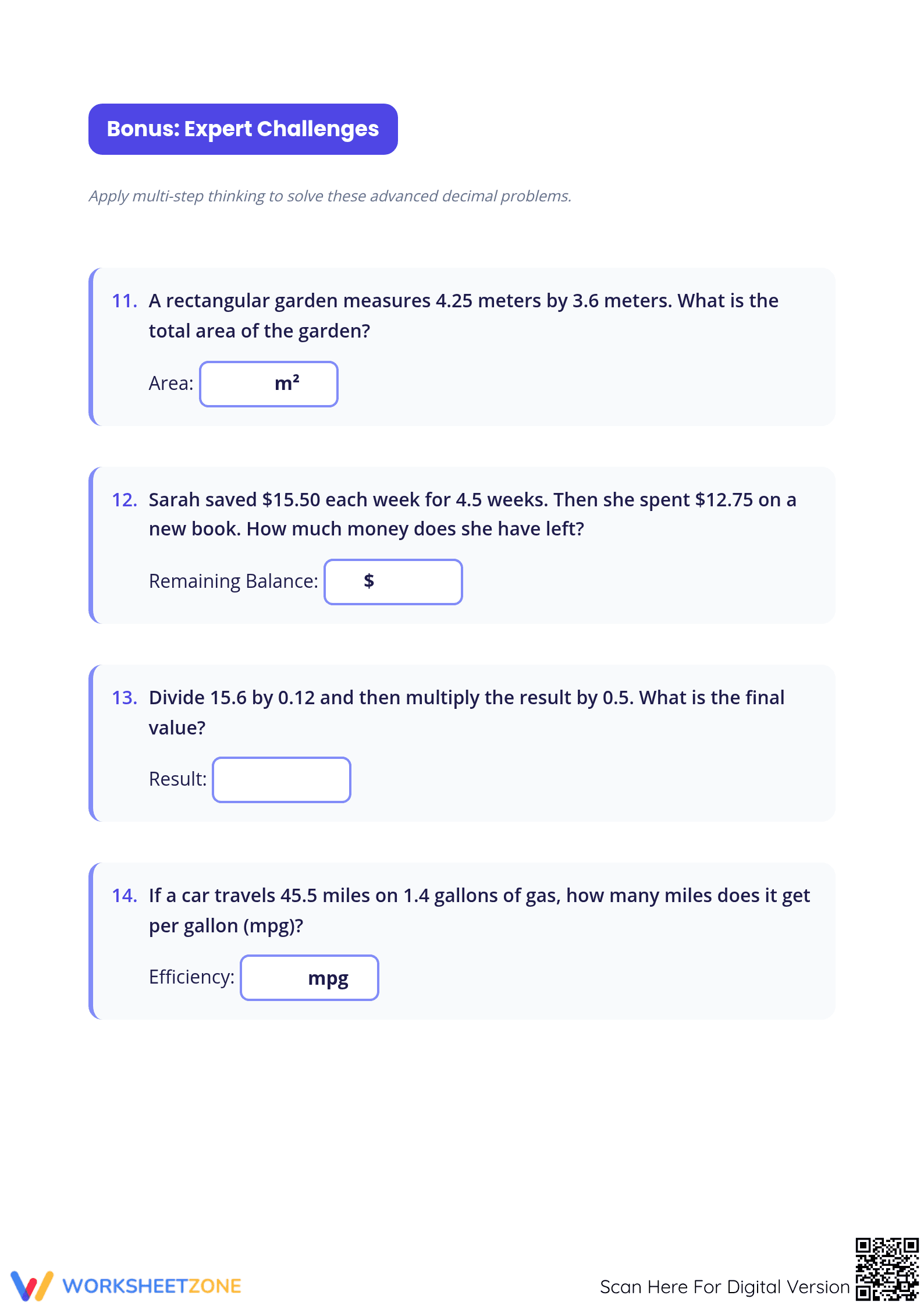 5.NBT.B.7 Decimal Assessment — Grade 5 Aligned Worksheet - Page 5