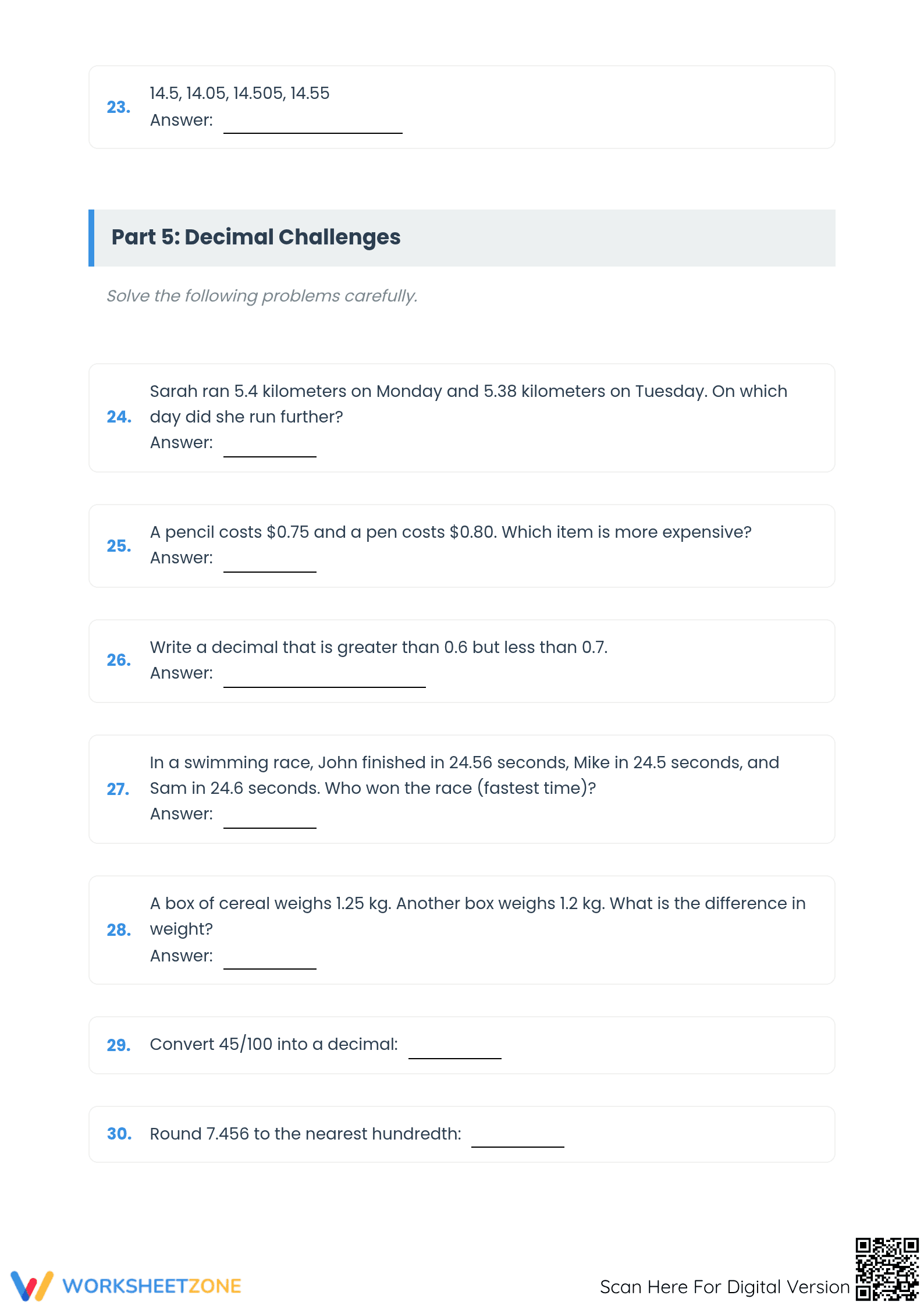Decimals Explorer: Essential Grade 4-7 Math Practice - Page 4