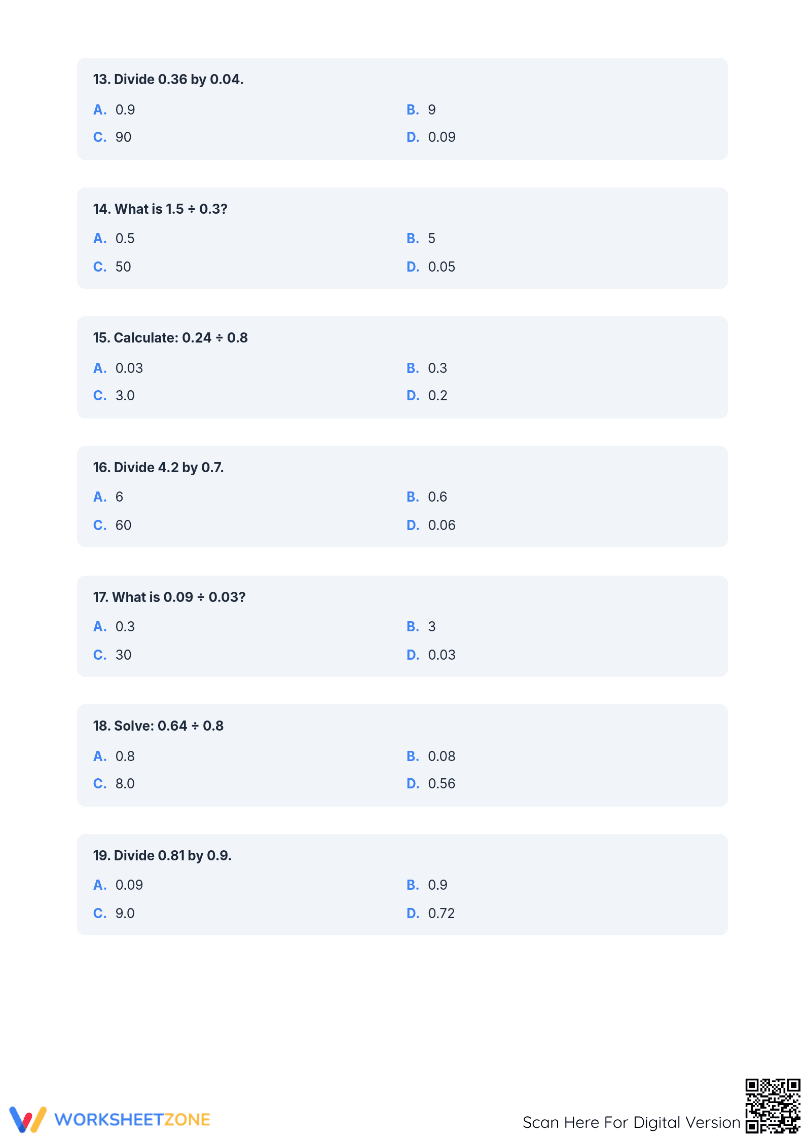 Essential 5.NBT.B.7 Test: Decimal Operations — Grade 5 Ready - Page 3
