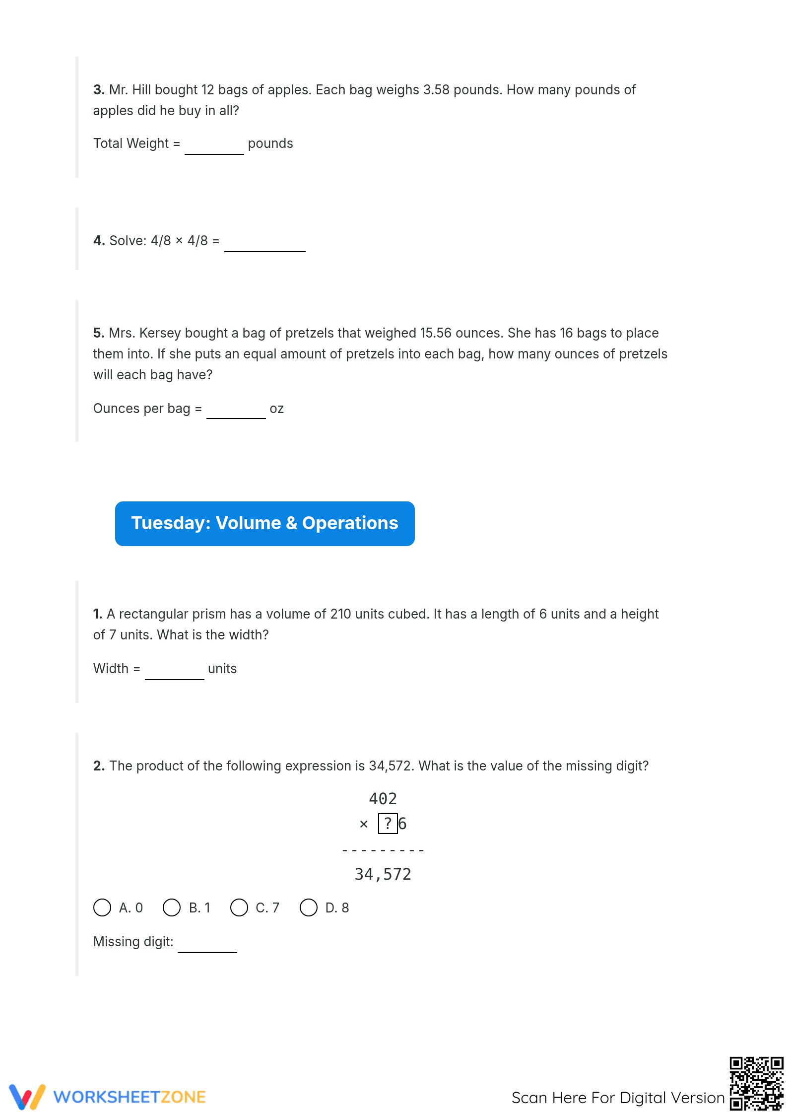 Printable Spiral Review 4.9: Grade 5 Decimals Mastery Guide - Page 2