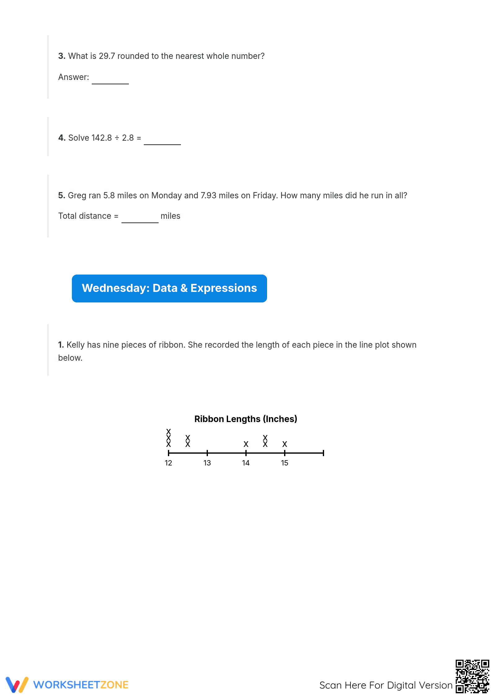 Printable Spiral Review 4.9: Grade 5 Decimals Mastery Guide - Page 3