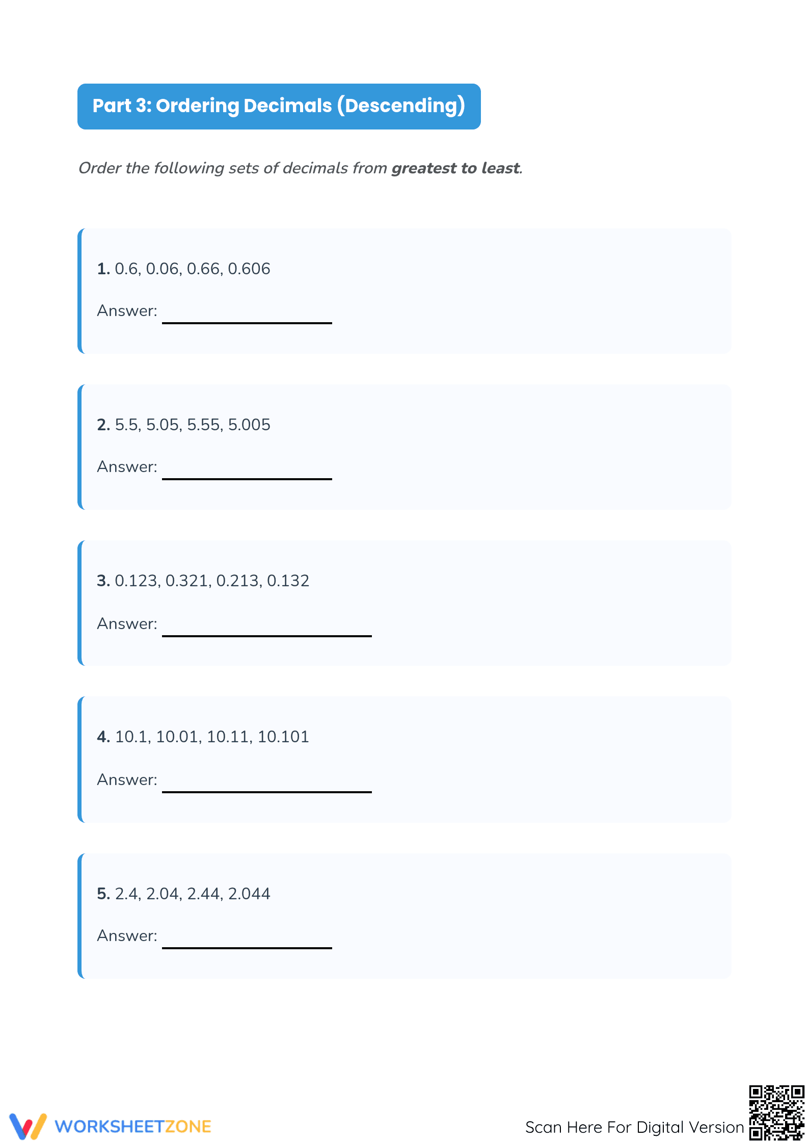 Printable Decimal Operations Worksheet | Grade 5 Math - Page 3