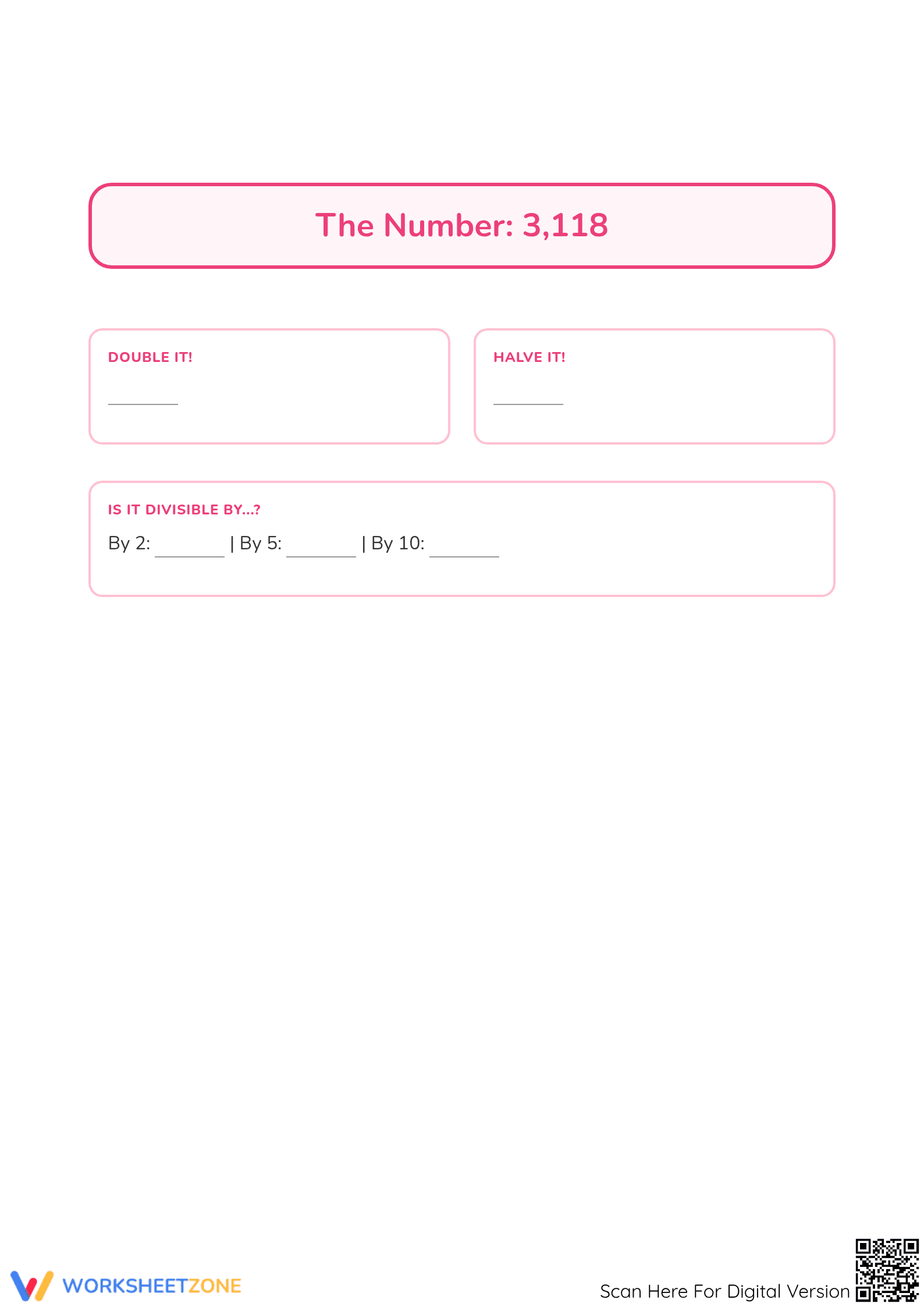 Numbers of the Week 2: Printable Decimals Math Worksheet - Page 3