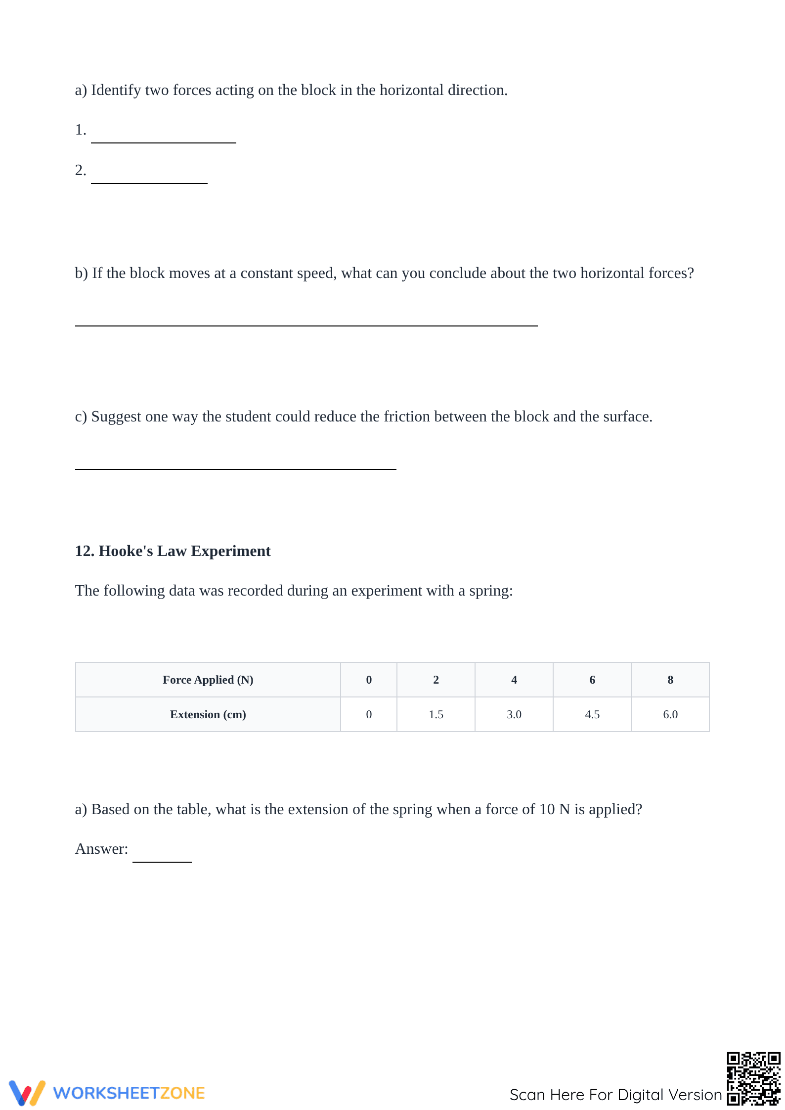 Effects of Forces Worksheet | Grade 7 Physics Printable - Page 4
