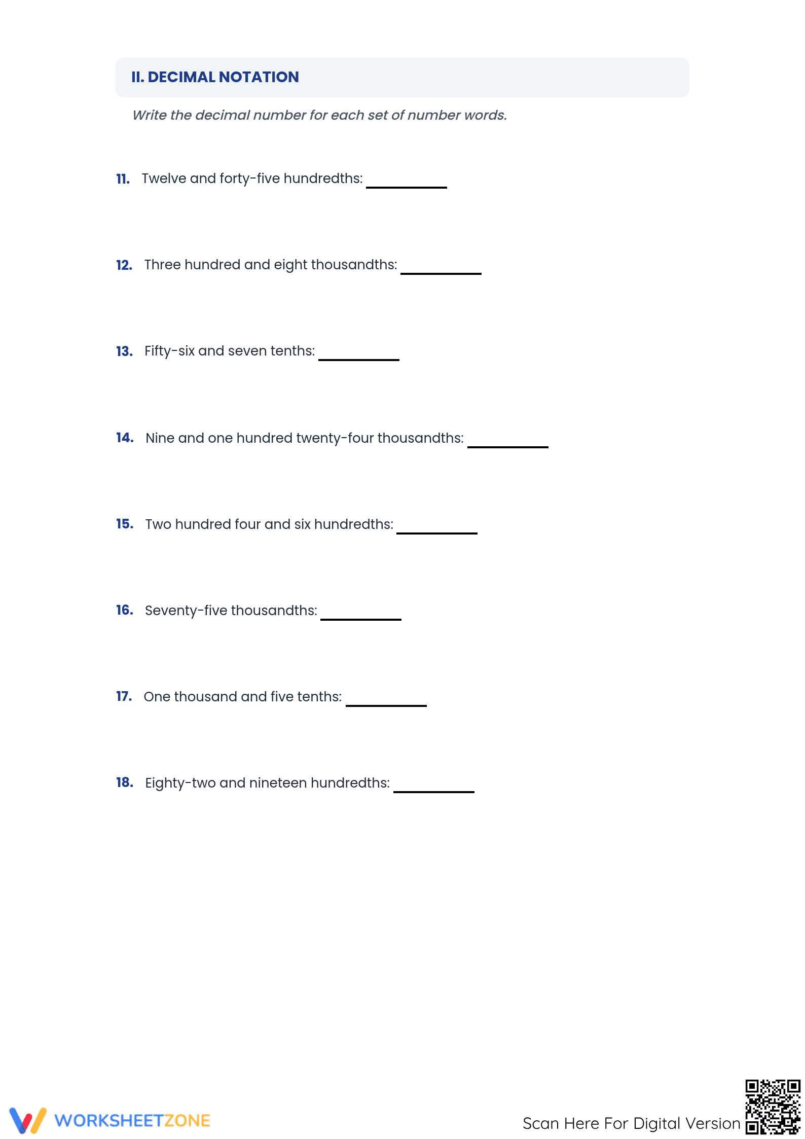 Grade 5 Decimals — Printable No-Prep Written Output Test - Page 3